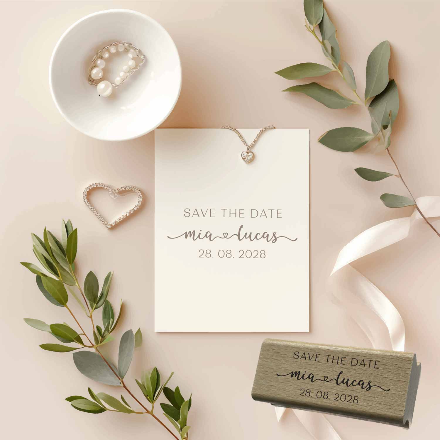 Personalisierter Hochzeits-STEMPEL "Mia"