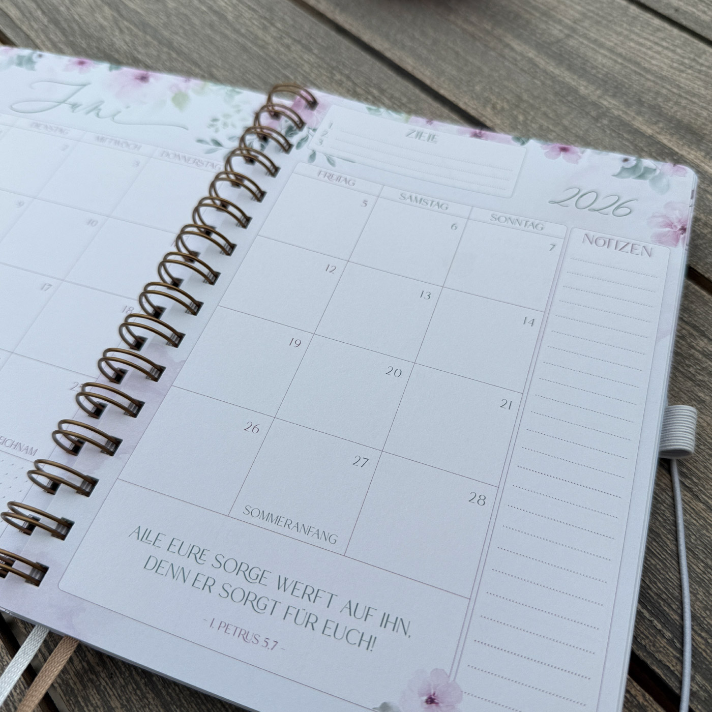 Jahresplaner "wundervoll leben" 2026 – plane dein Jahr mit Herz
