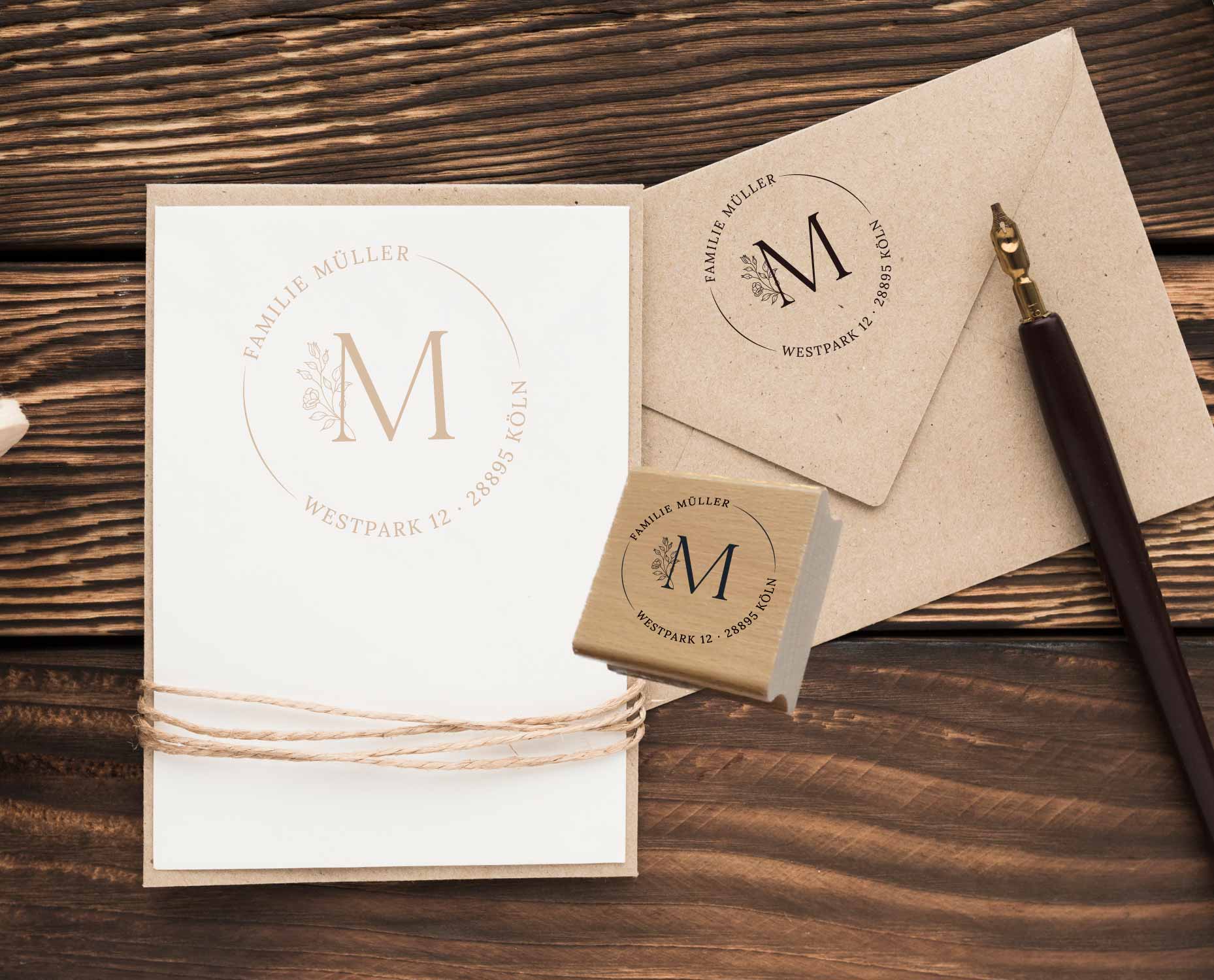 Personalisierter Adresstempel "Müller" | 4–10 cm