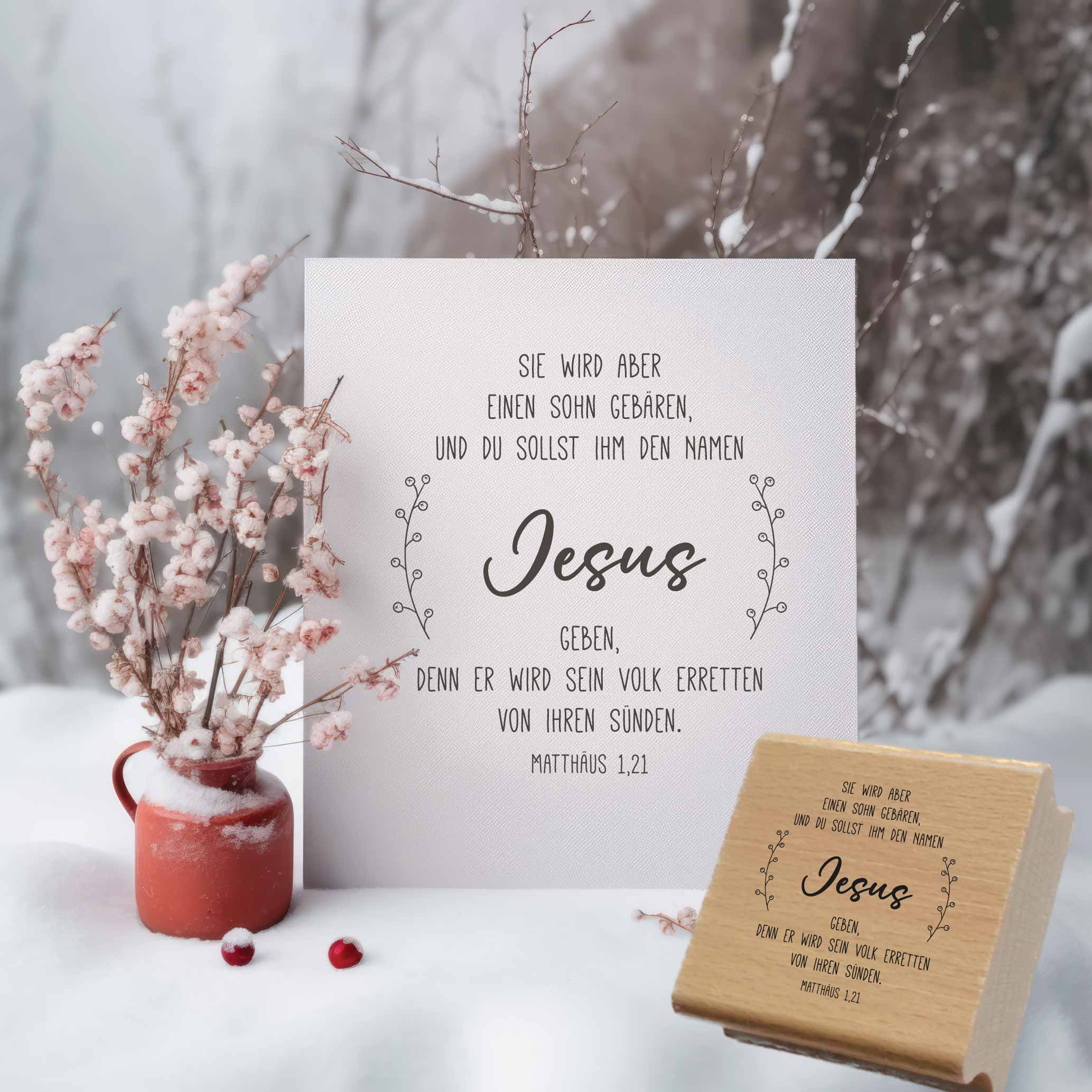 Weihnachts STEMPEL "Jesus - der Retter - Matthäus 1,21"
