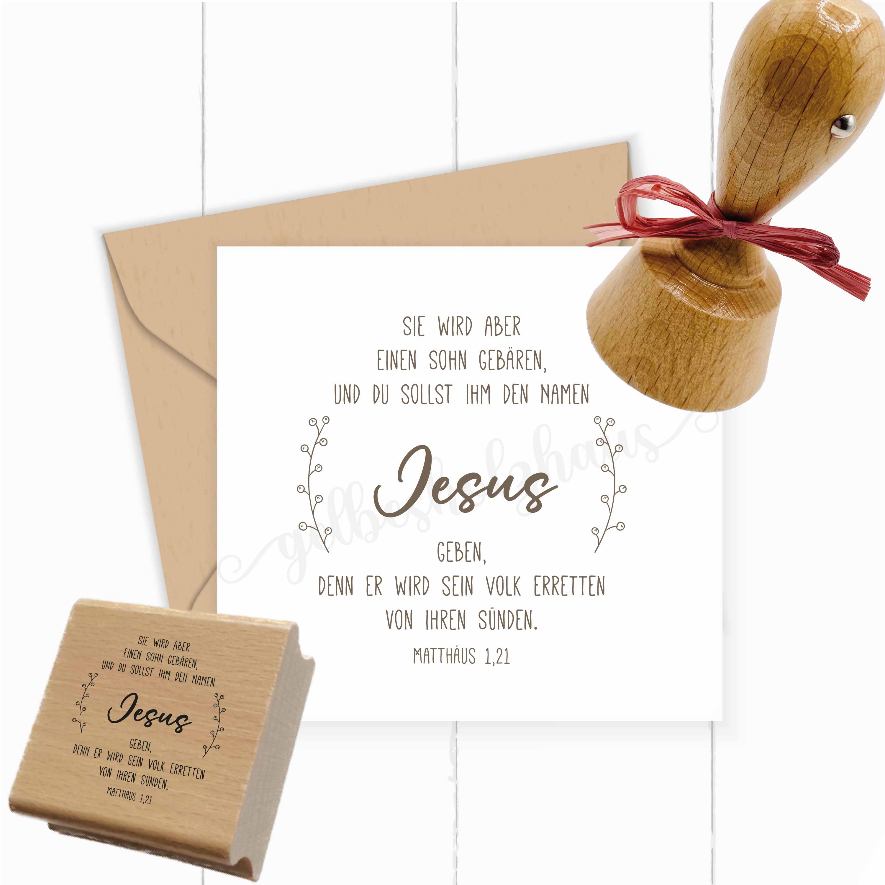 Weihnachts STEMPEL "Jesus - der Retter - Matthäus 1,21"