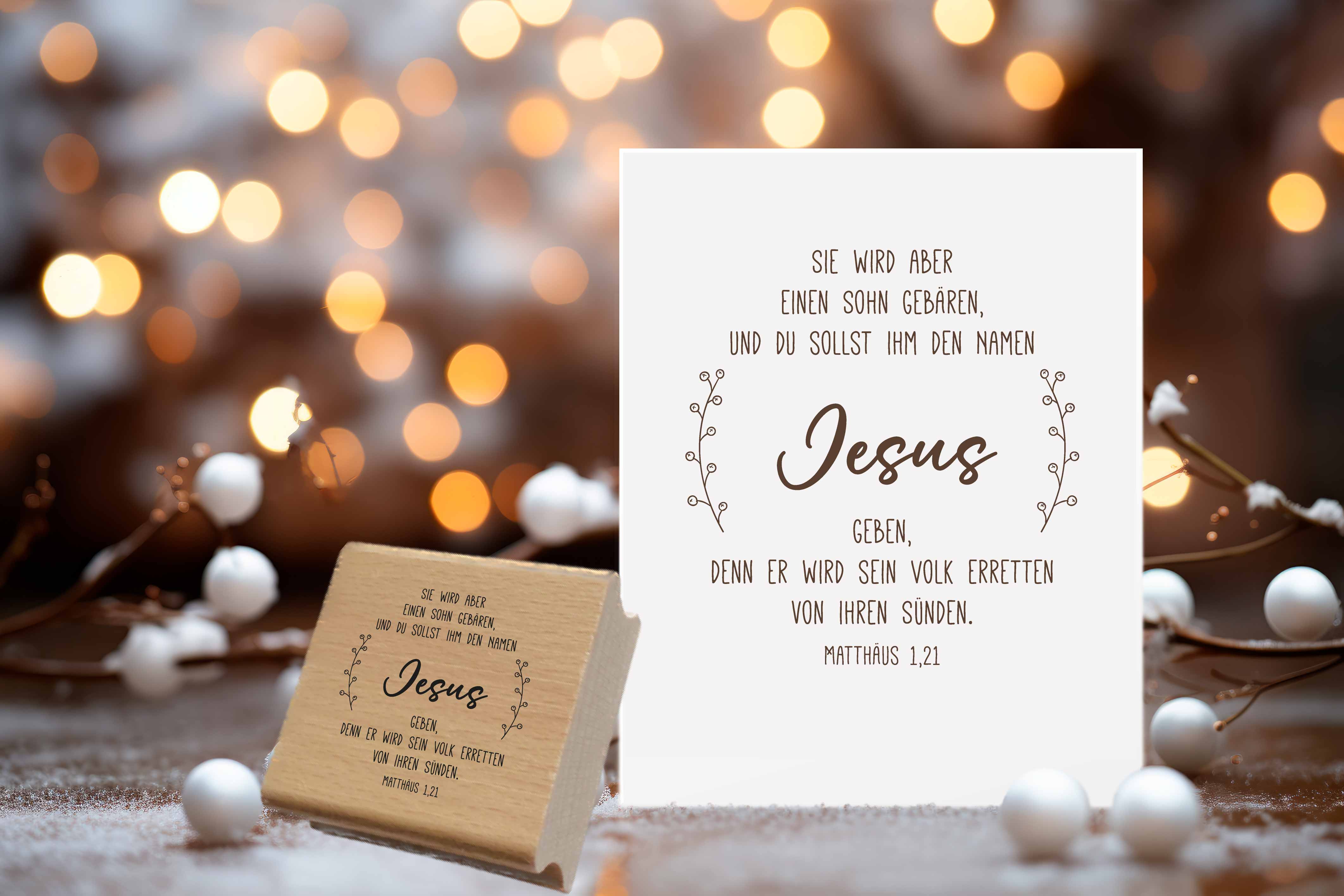 Weihnachts STEMPEL "Jesus - der Retter - Matthäus 1,21"
