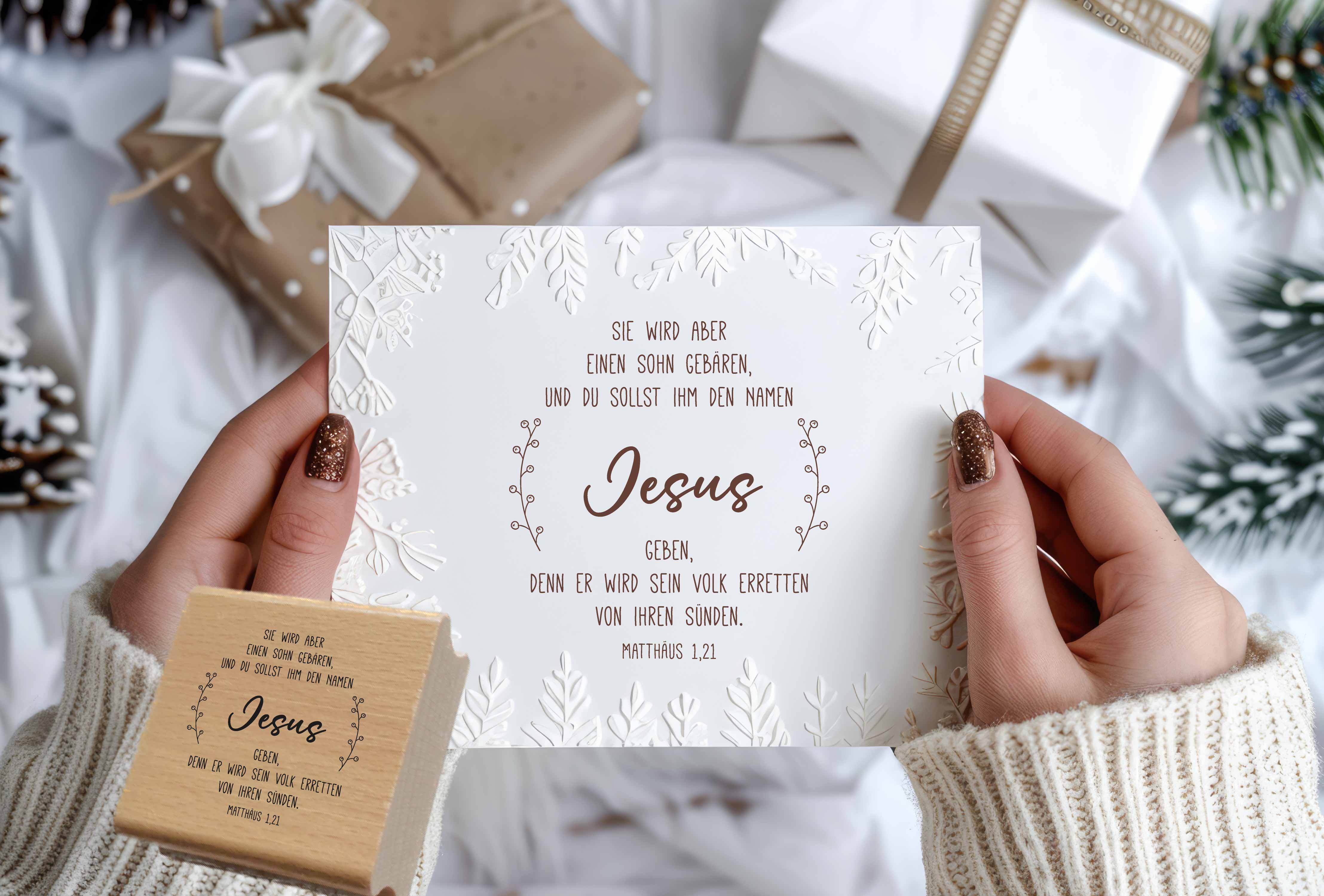 Weihnachts STEMPEL "Jesus - der Retter - Matthäus 1,21"