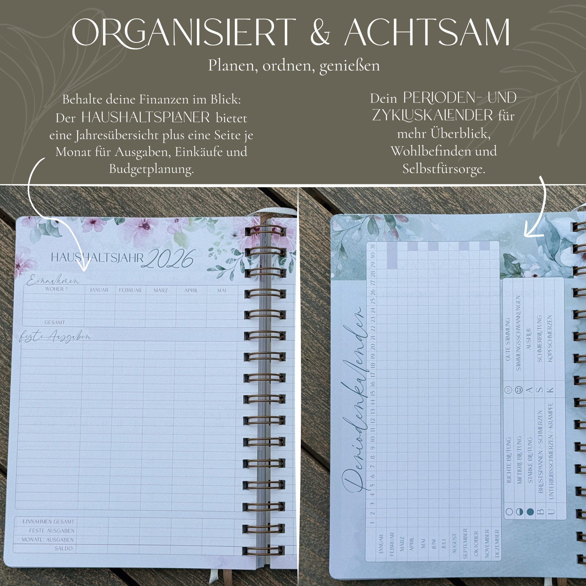 Jahresplaner "wundervoll leben" 2026 – plane dein Jahr mit Herz