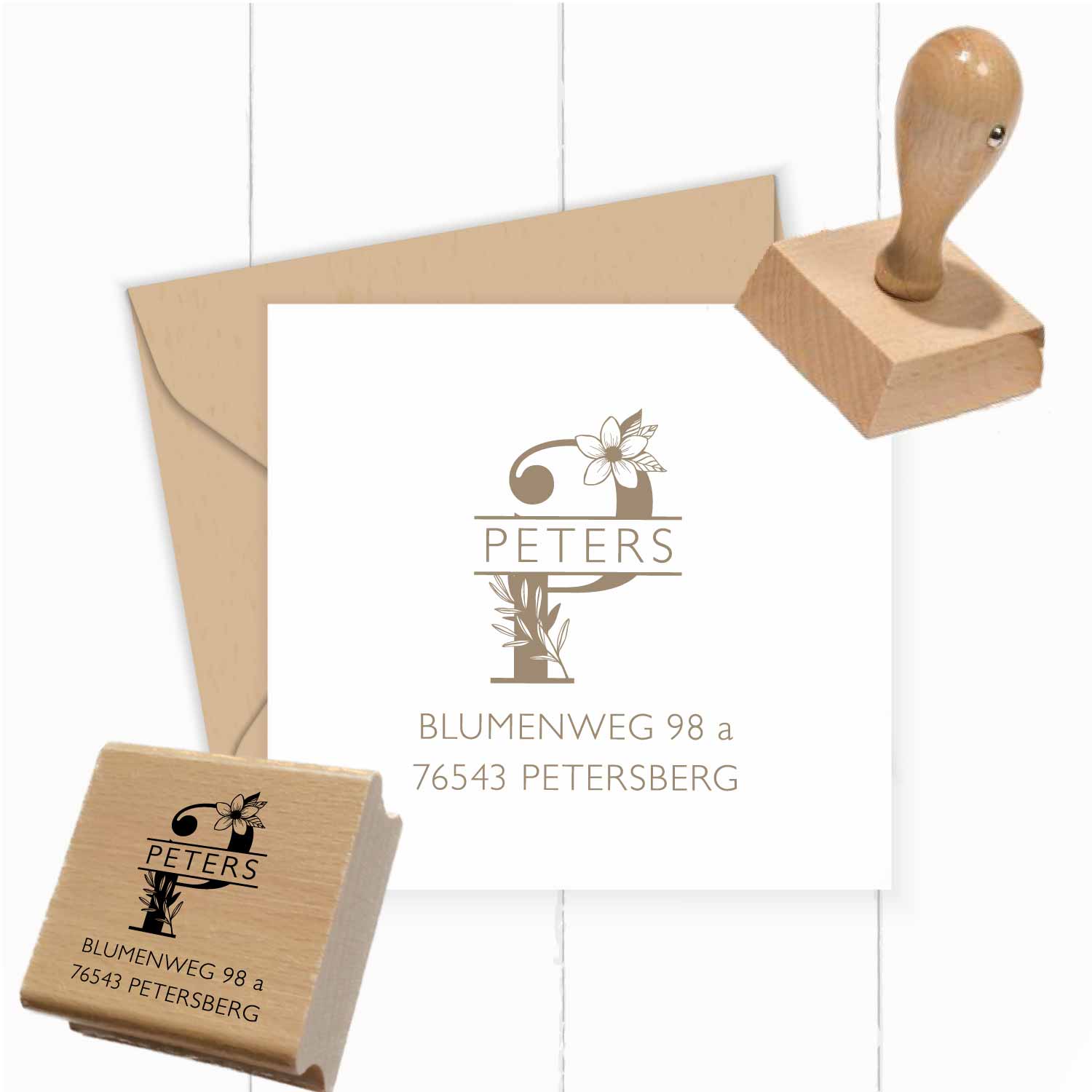 Personalisierter Adresstempel "Peters" | 4–10 cm 
