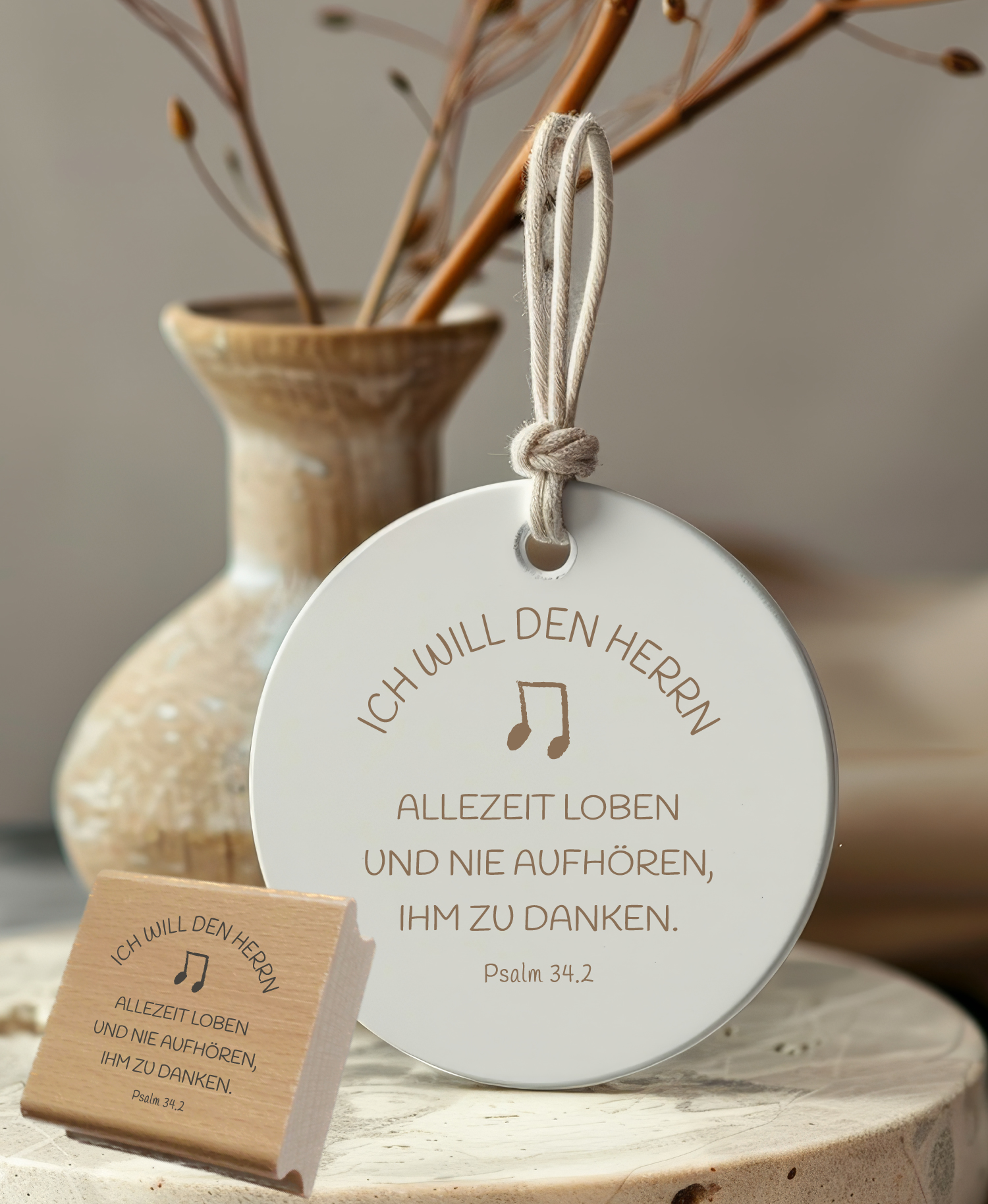 Bibelversstempel Ich will den Herrn allezeit loben - Psalm 34,2