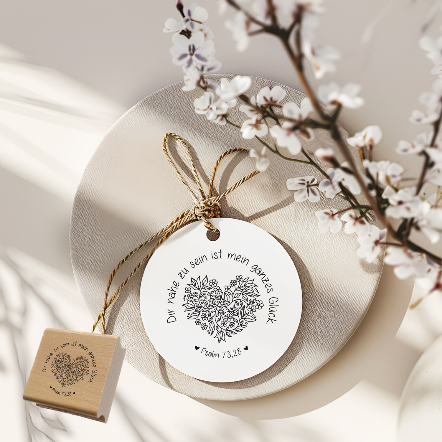 Bibelversstempel - Dir nahe zu sein ist mein ganzes Glück. Psalm 73,28