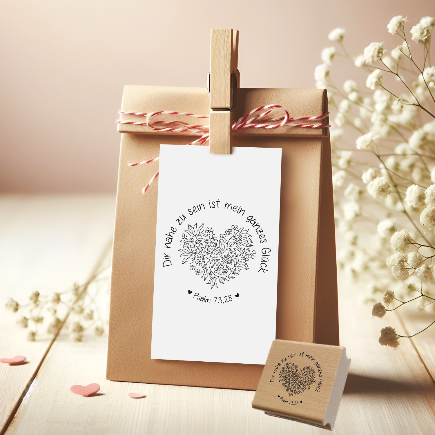 Bibelversstempel - Dir nahe zu sein ist mein ganzes Glück. Psalm 73,28