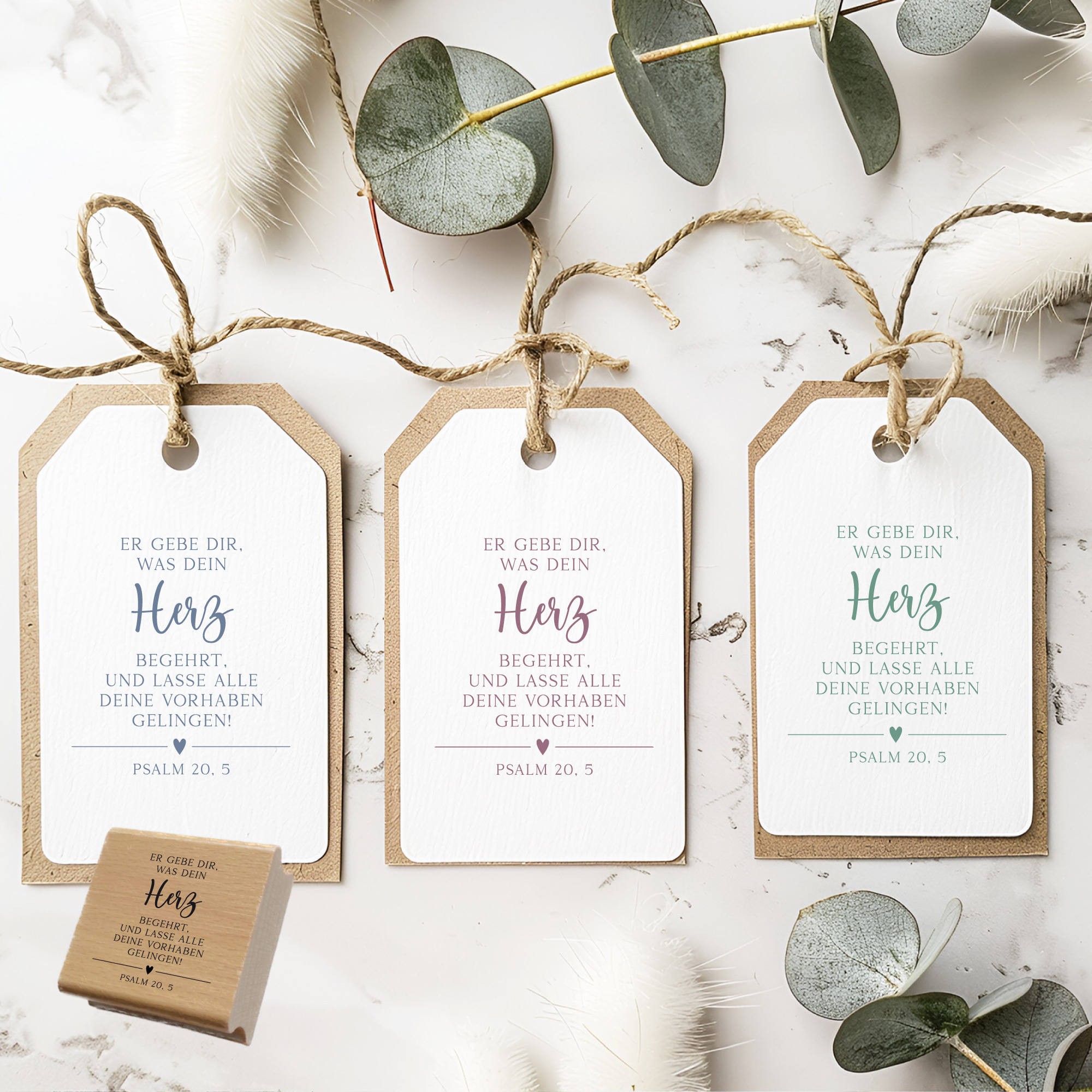 Bibelvers Stempel „Er gebe dir, was dein Herz begehrt“ – Psalm 20,5