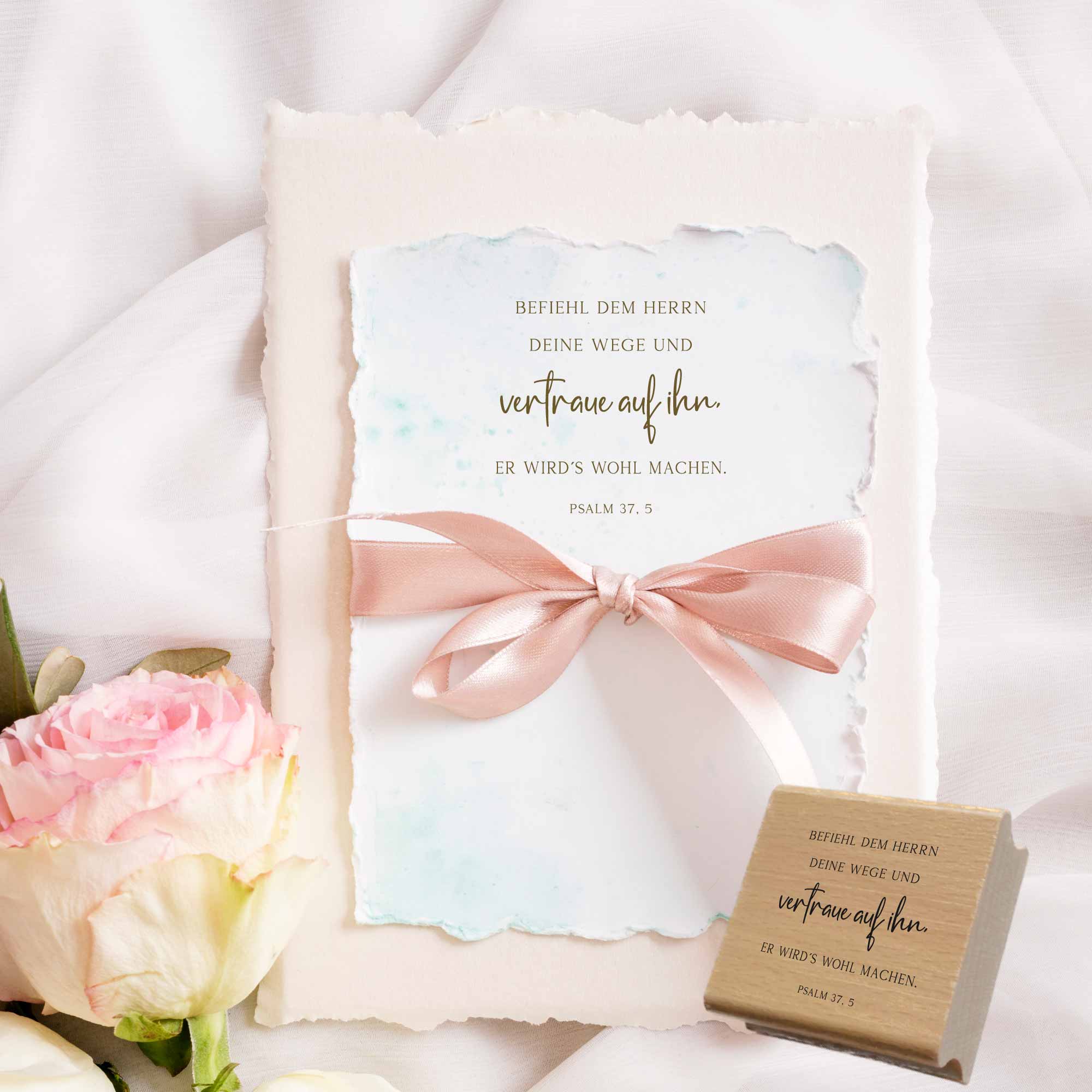 Bibelvers Segensstempel Psalm 37, 5 „Befiehl dem Herrn deine Wege“ Vertrauen & Hoffnung