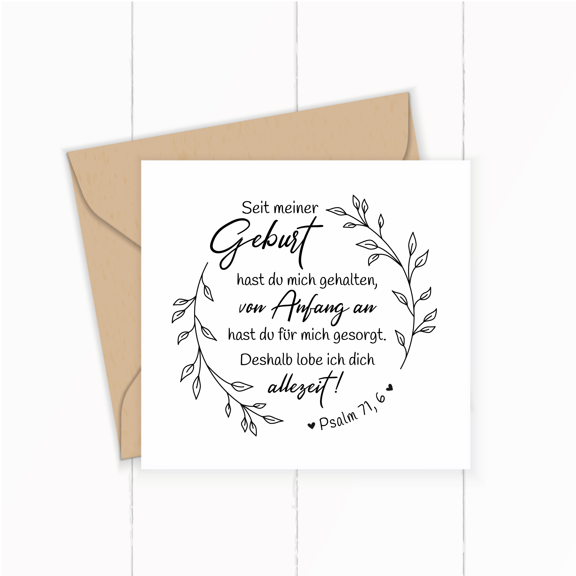 Bibelversstempel - Seit meiner Geburt hast du mich gehalten - Psalm 71,6