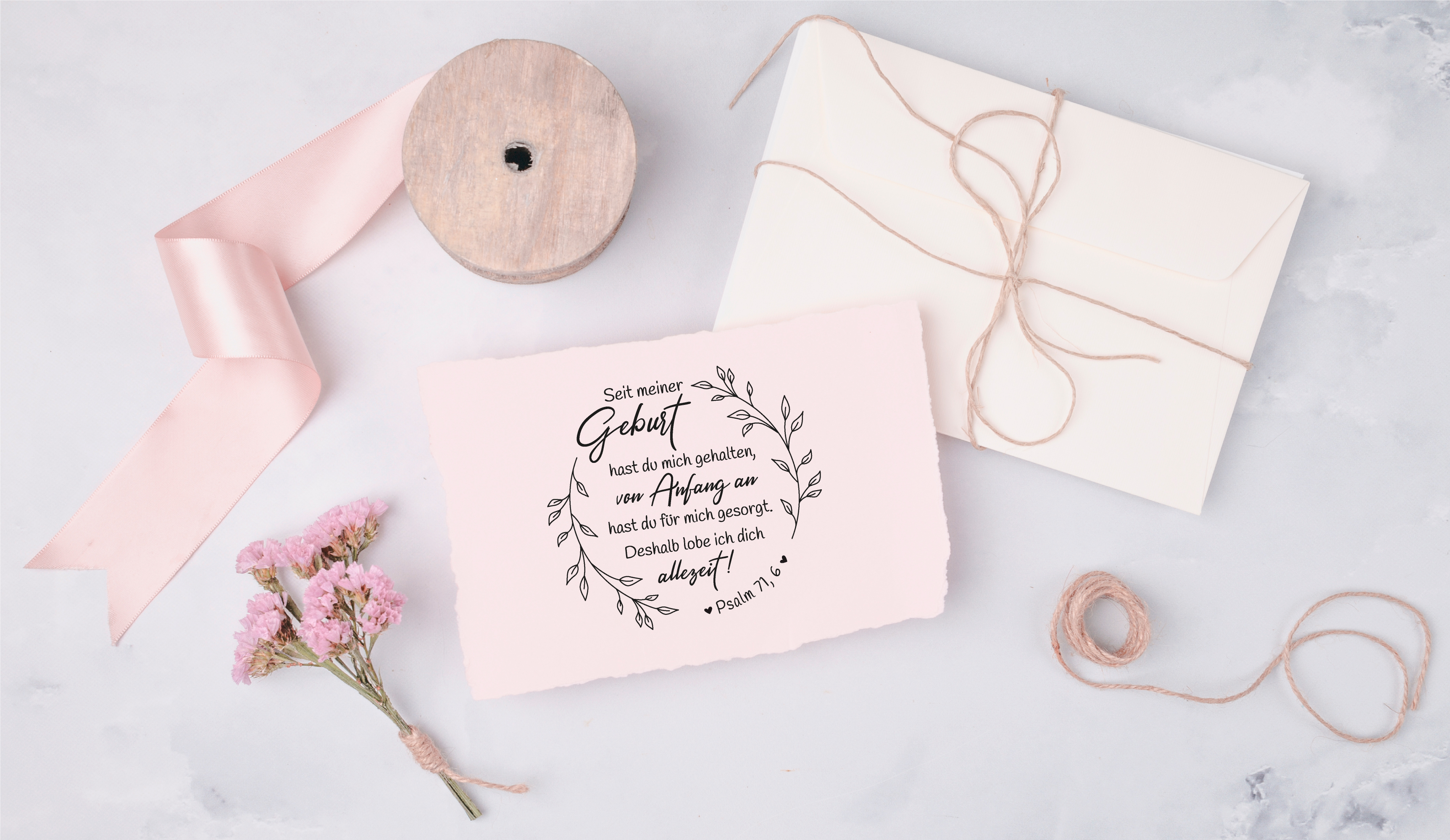 Bibelversstempel - Seit meiner Geburt hast du mich gehalten - Psalm 71,6