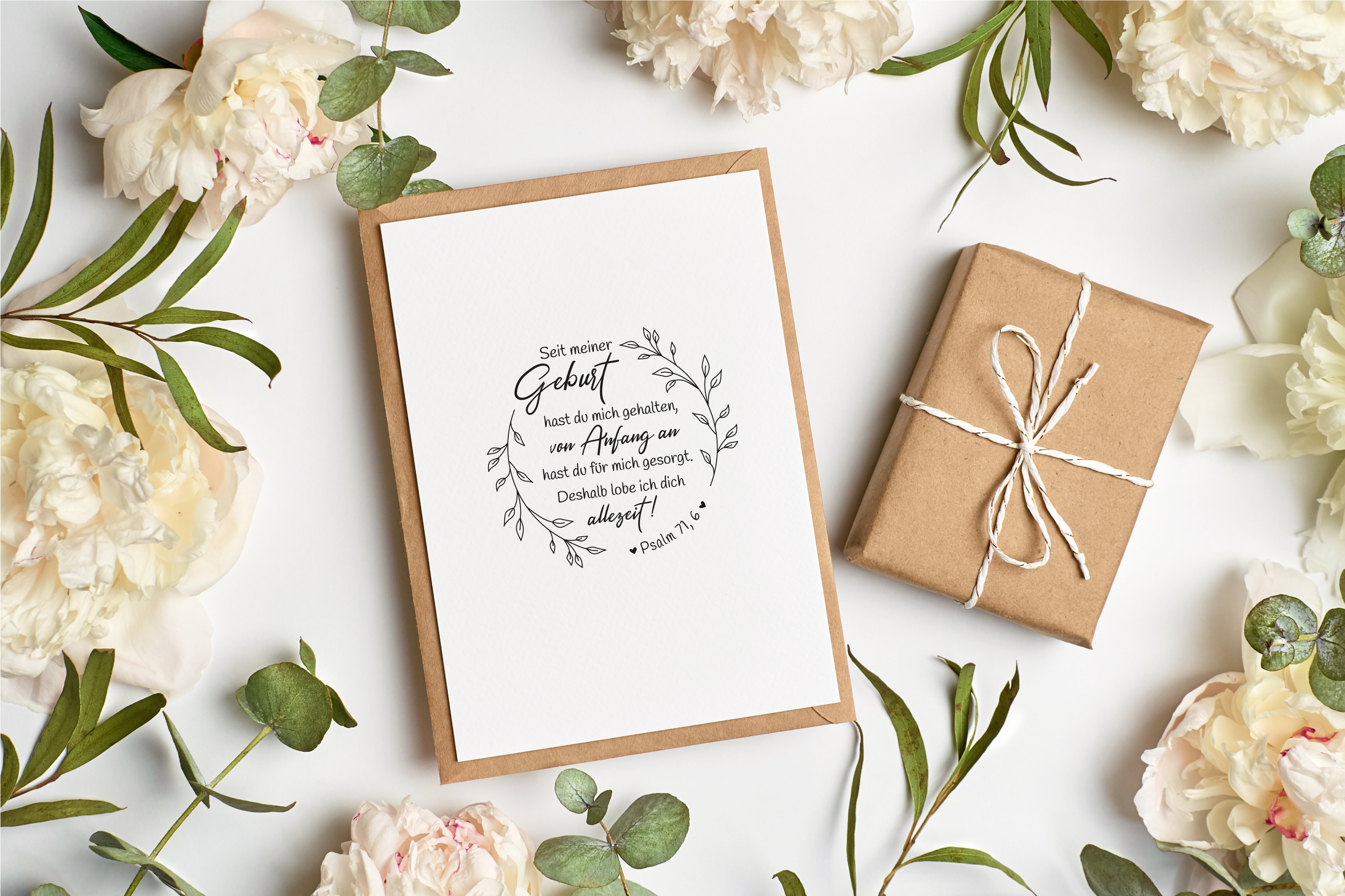 Bibelversstempel - Seit meiner Geburt hast du mich gehalten - Psalm 71,6