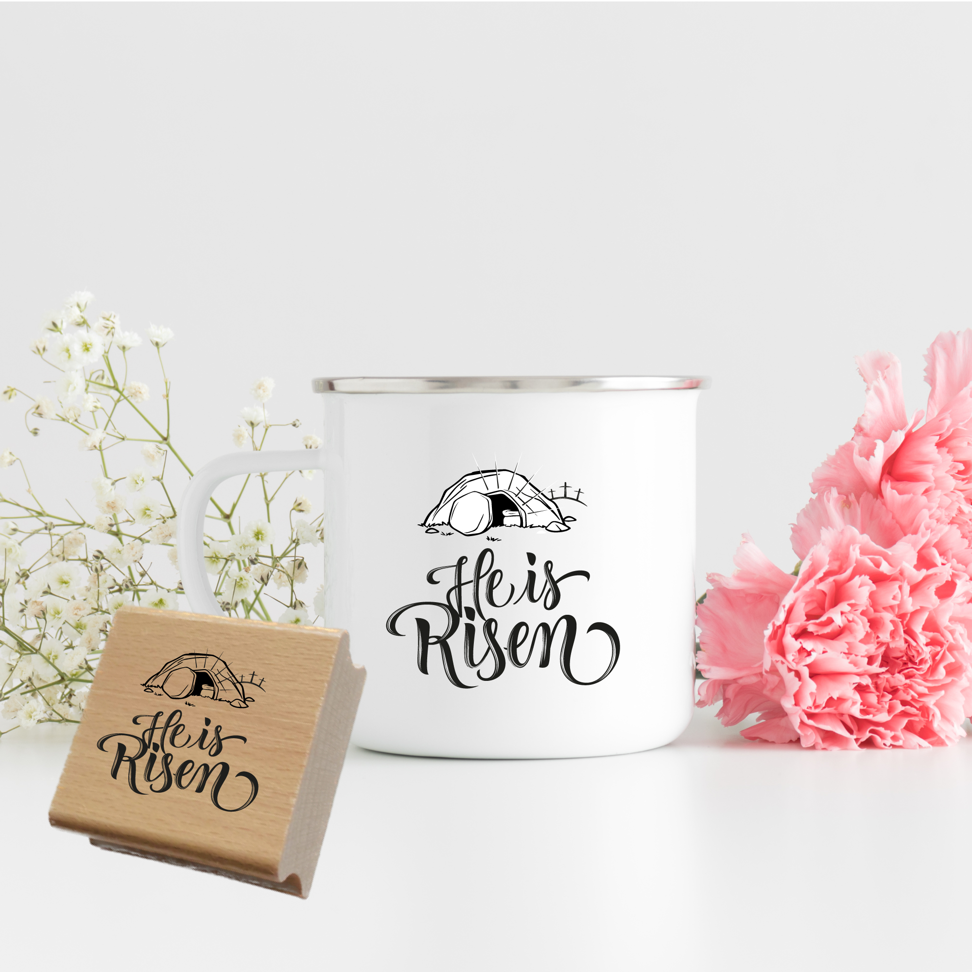 Oster-STEMPEL englisch "He is risen"