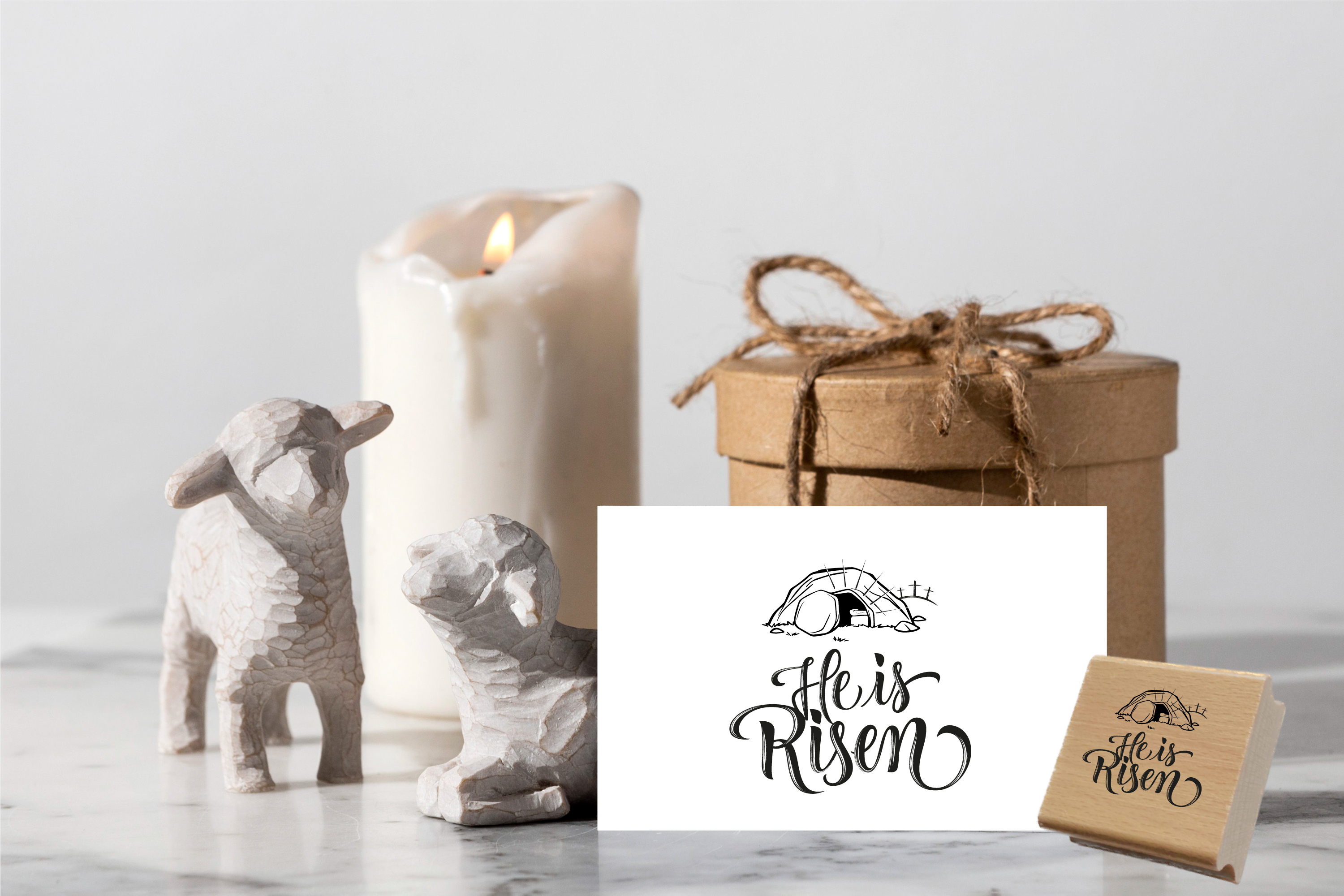 Oster-STEMPEL englisch "He is risen"