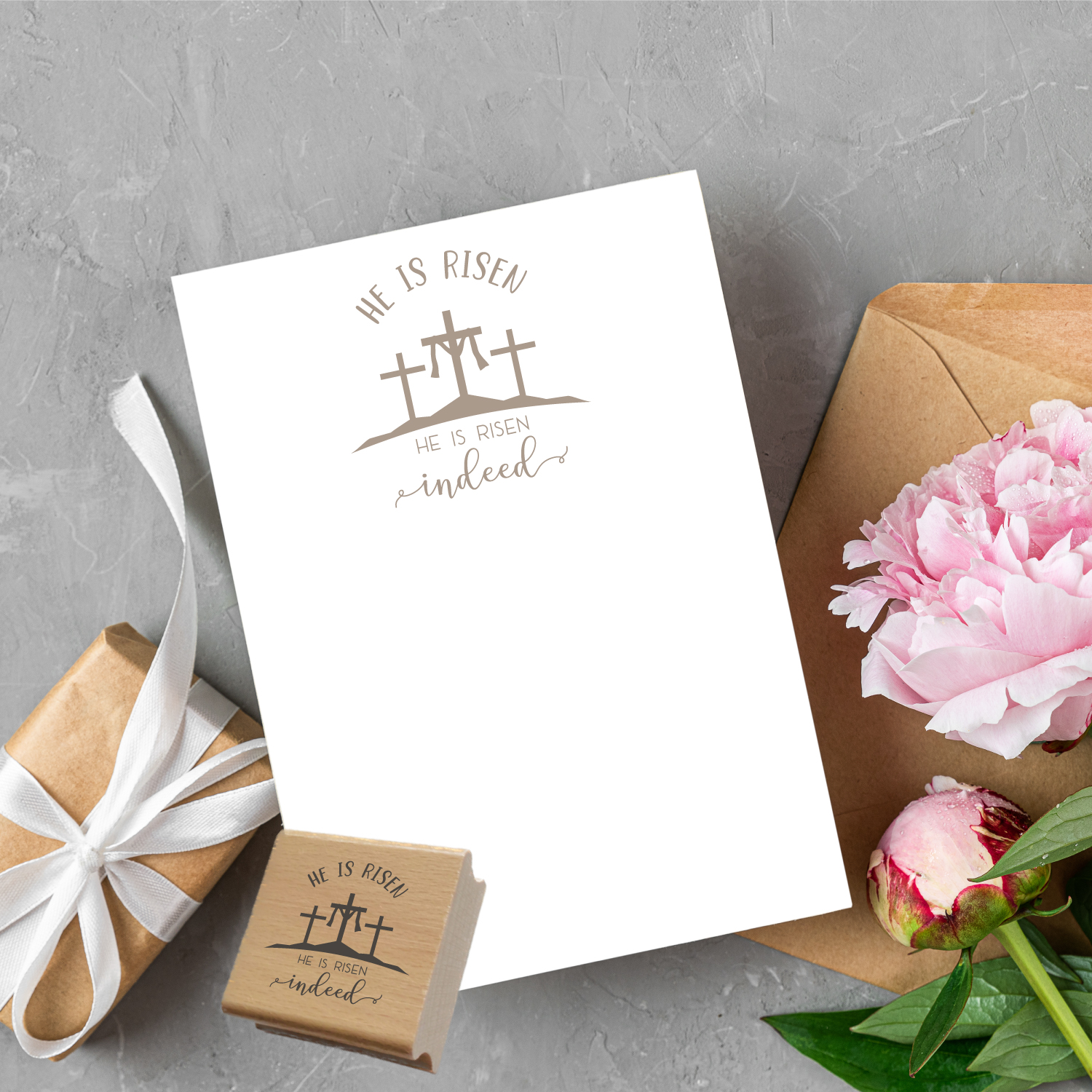 Oster-STEMPEL "He is risen - indeed"