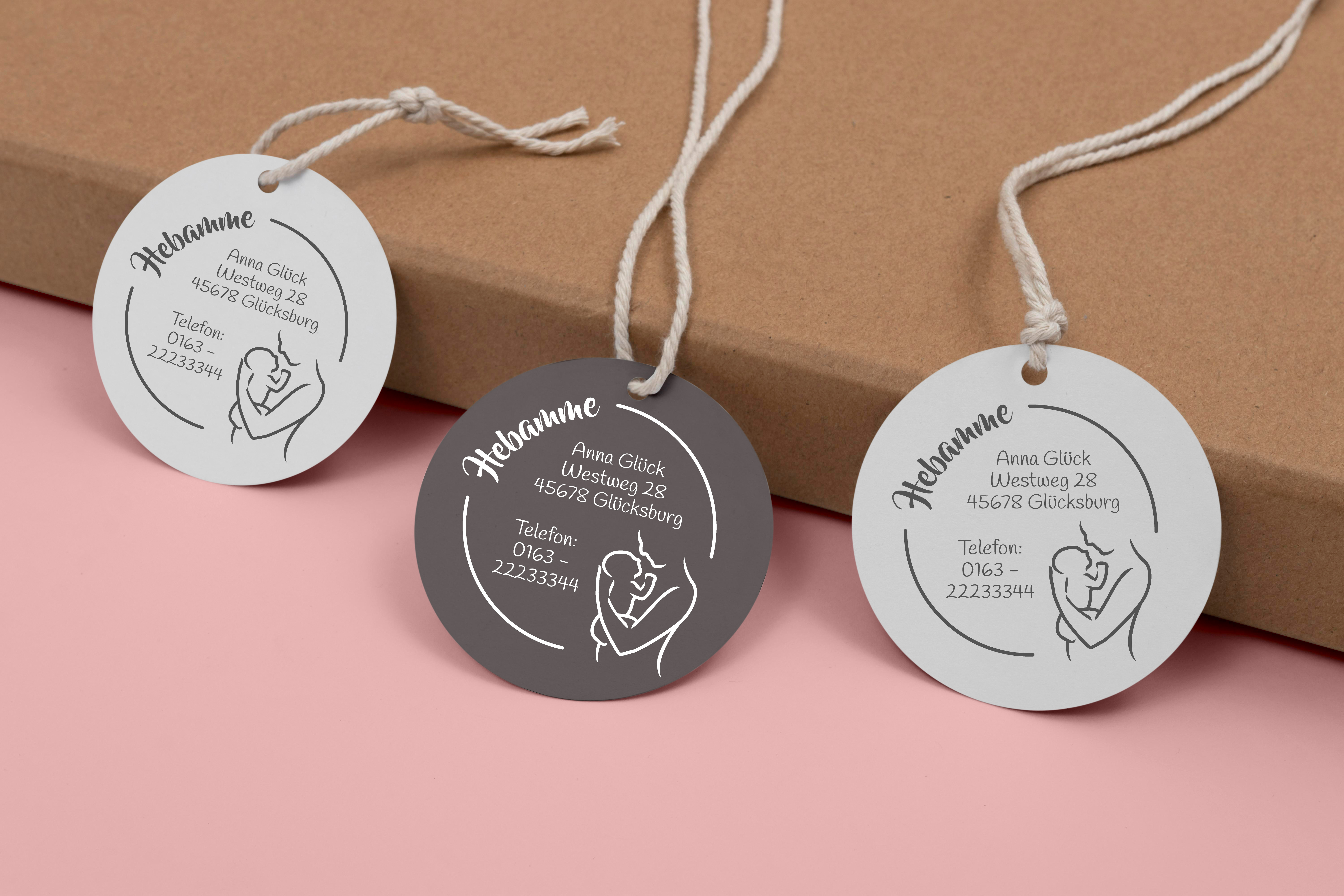großer AdressSTEMPEL für Hebammen und Geburtshelfer "Babyglück"