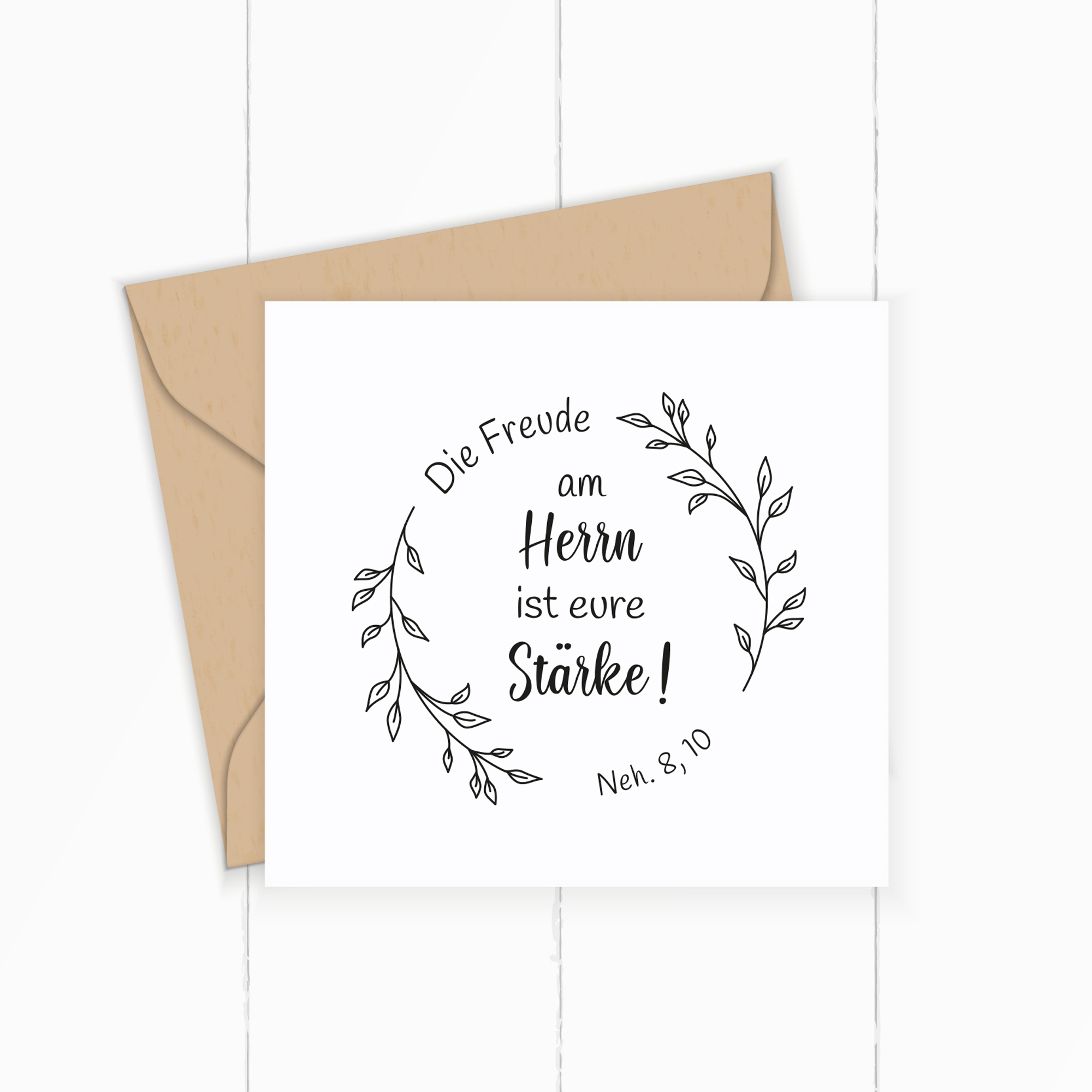Bibelvers STEMPEL "Nehemia 8, 10 - Die Freude am Herrn ist eure Stärke"