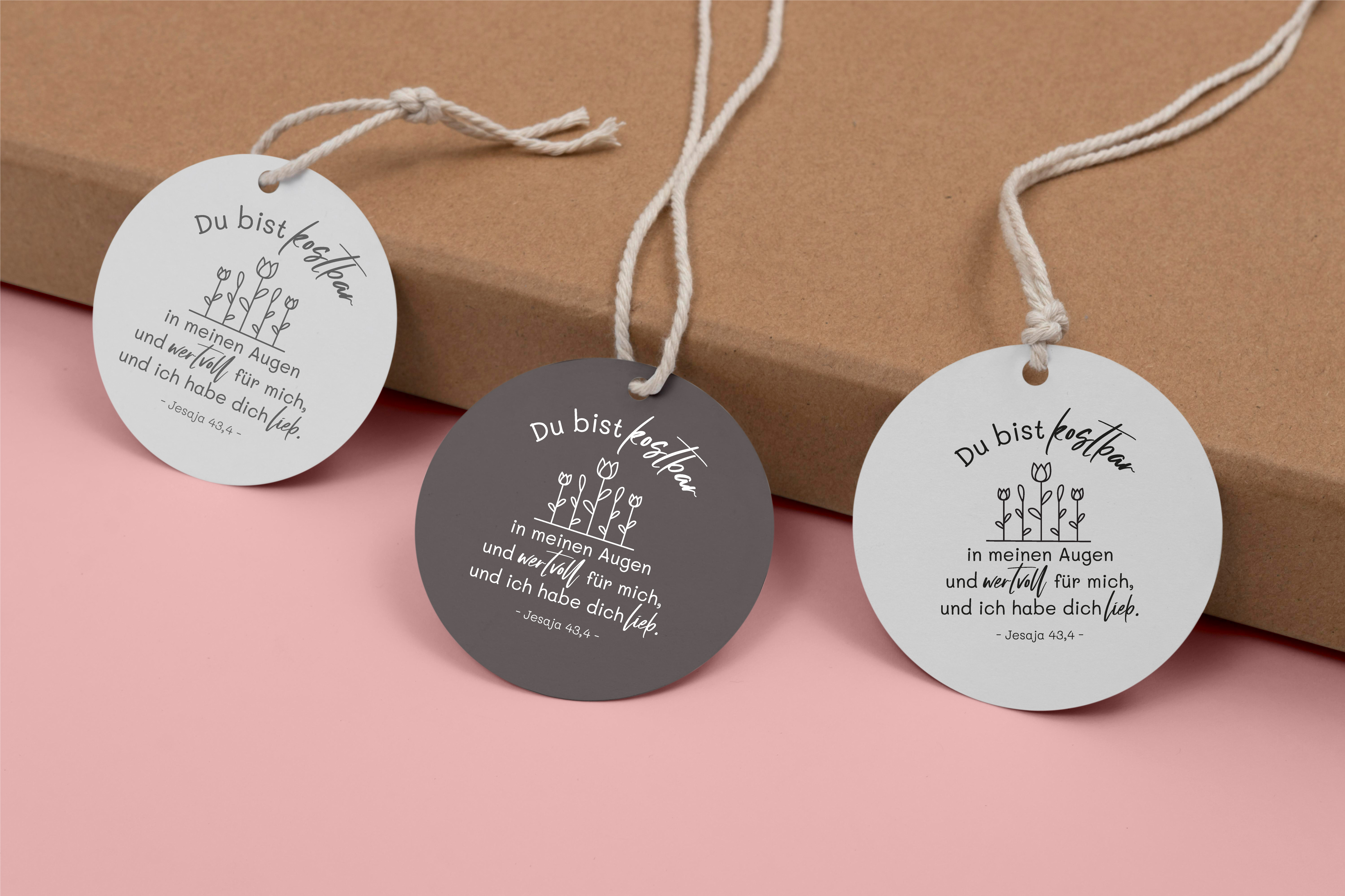 Florale Bibelvers-STEMPEL "Jesaja 43,4 - Du bist kostbar"