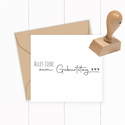 STEMPEL "Alles Liebe zum Geburtstag" mit Herzchen