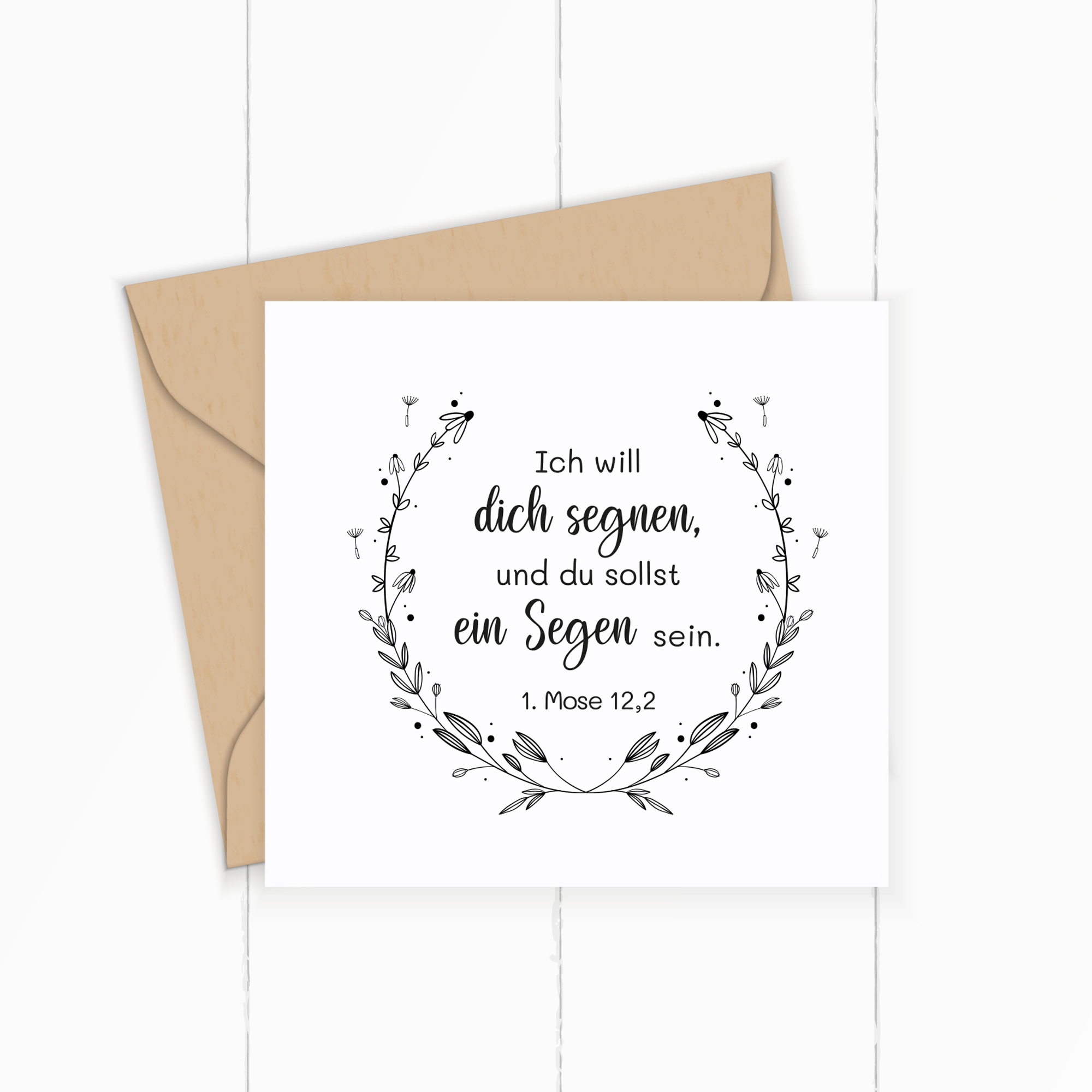 Bibelvers STEMPEL Pusteblume "1.Mose 12, 2 - Ich will dich segnen"