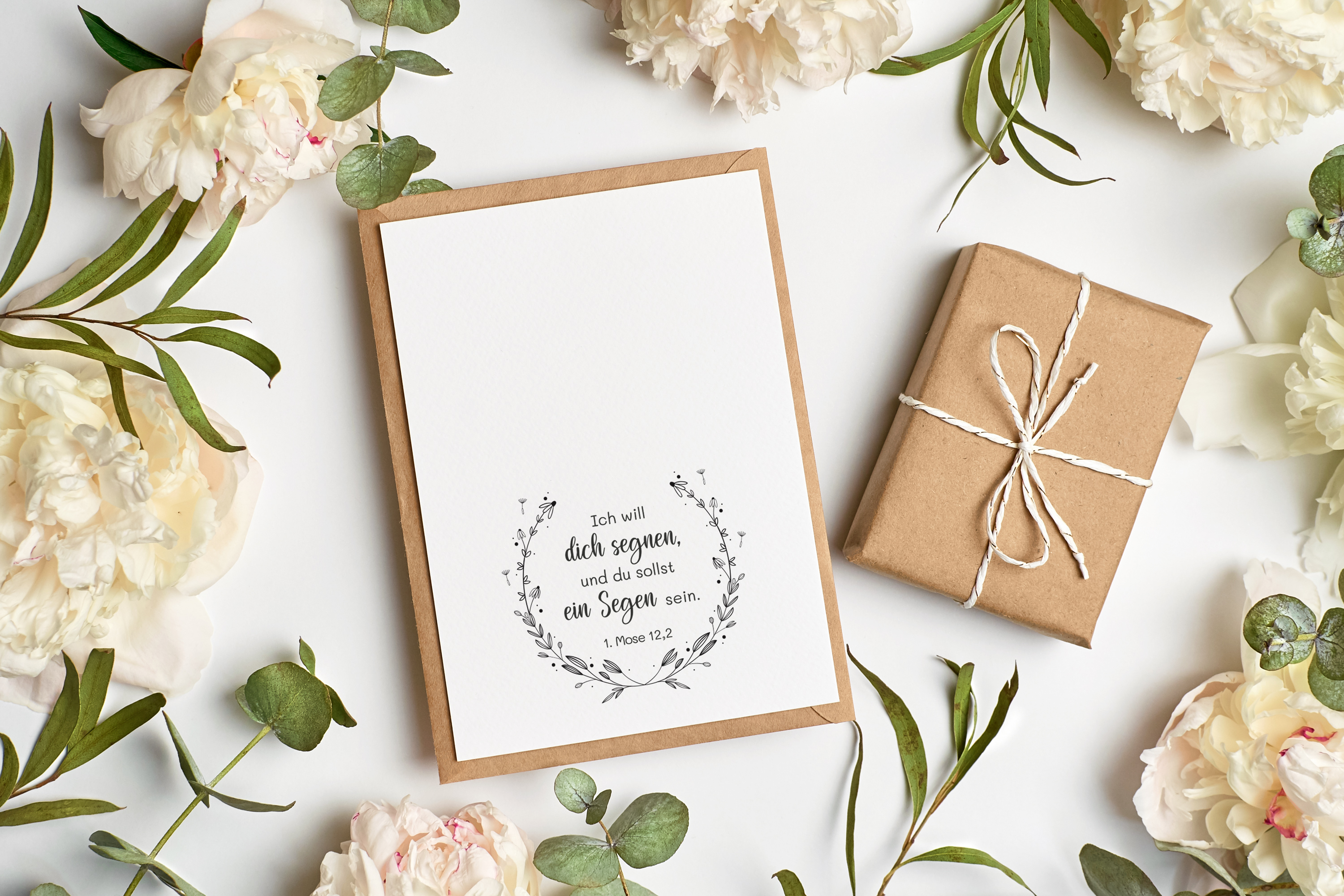 Bibelvers STEMPEL Pusteblume "1.Mose 12, 2 - Ich will dich segnen"