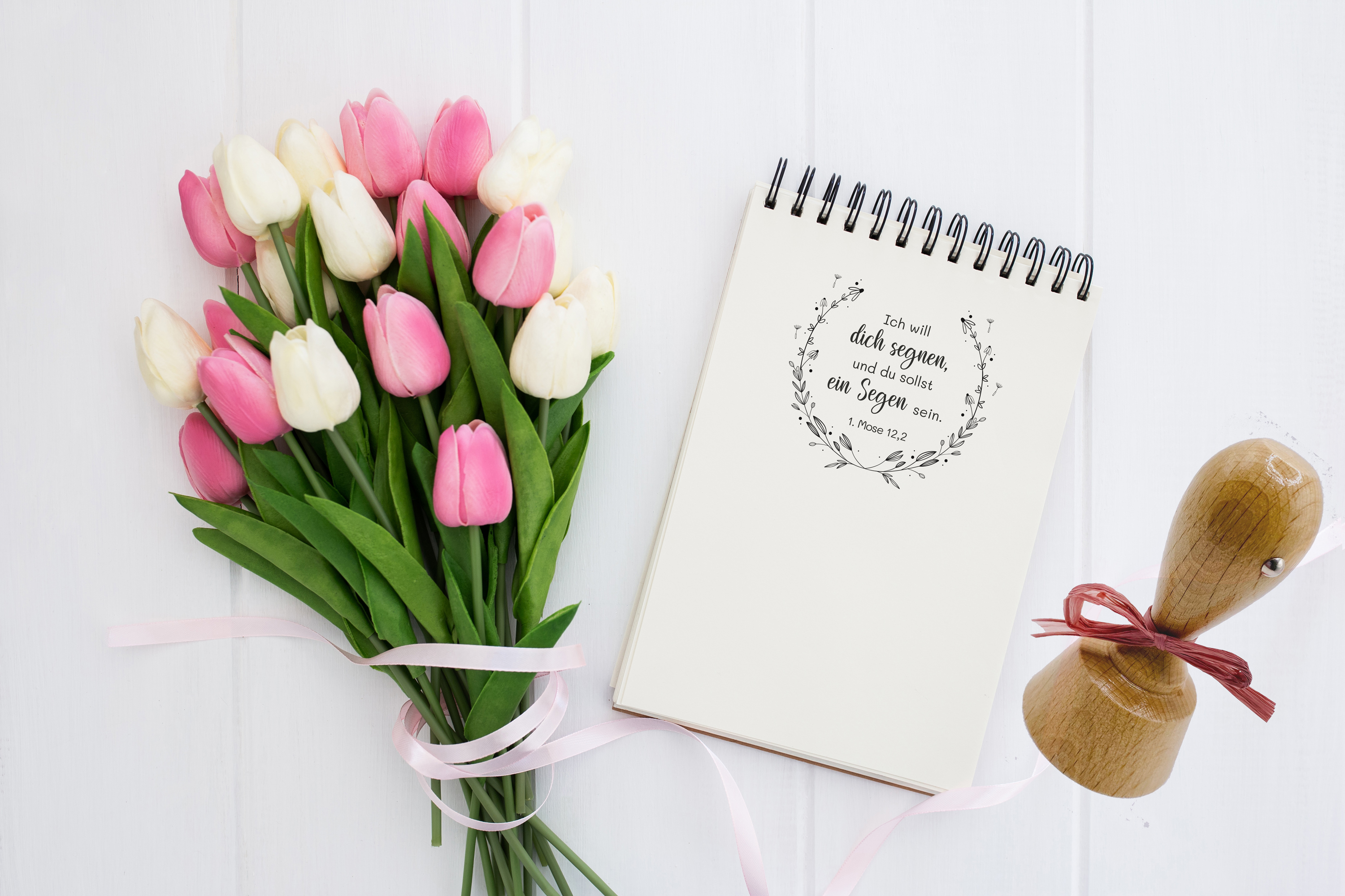 Bibelvers STEMPEL Pusteblume "1.Mose 12, 2 - Ich will dich segnen"