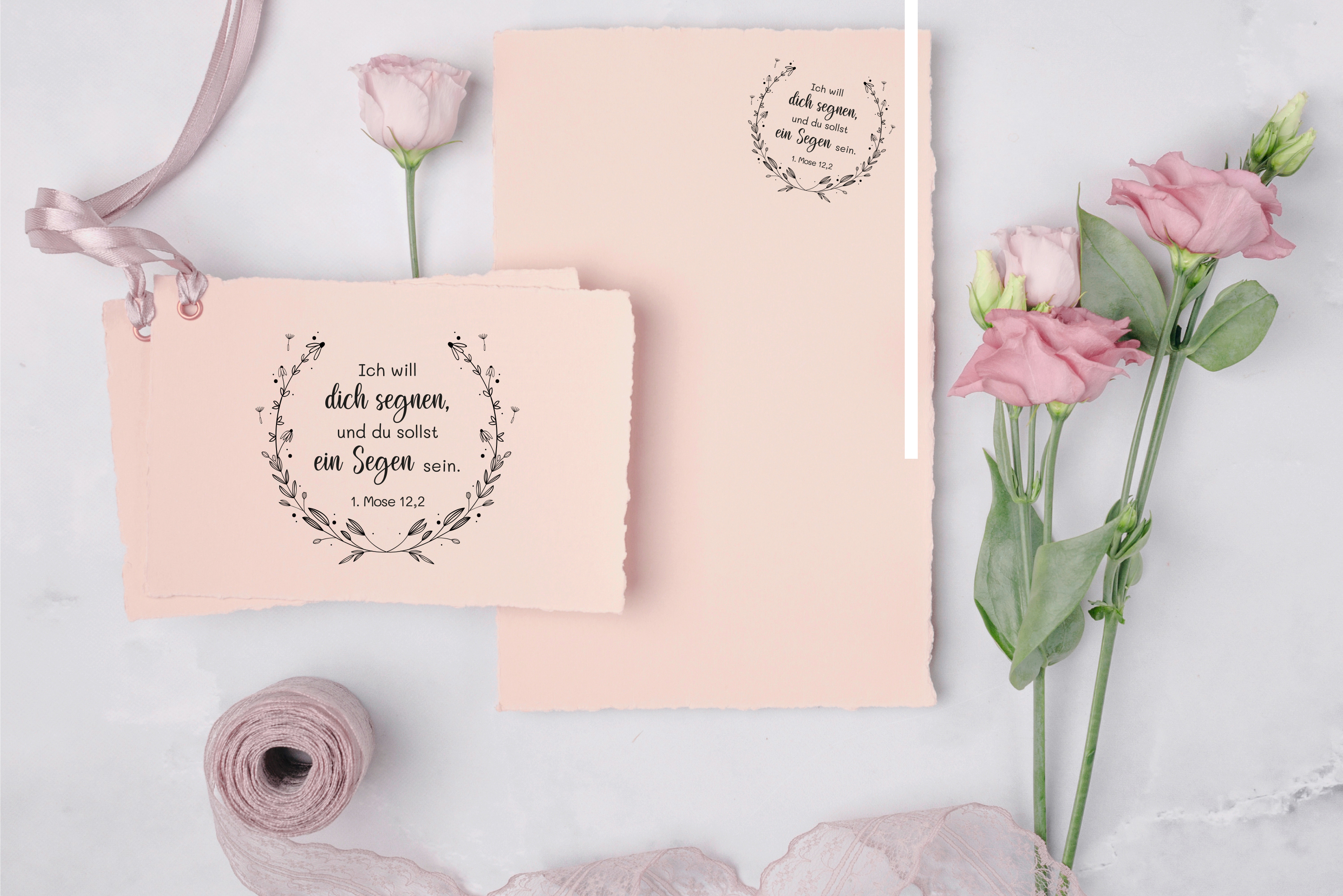 Bibelvers STEMPEL Pusteblume "1.Mose 12, 2 - Ich will dich segnen"