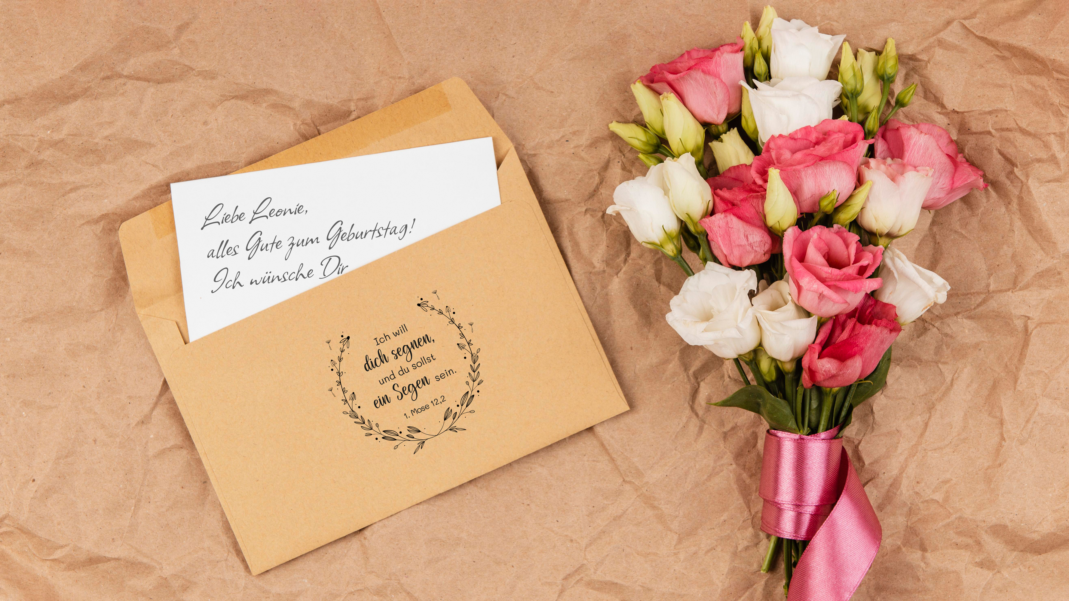 Bibelvers STEMPEL Pusteblume "1.Mose 12, 2 - Ich will dich segnen"