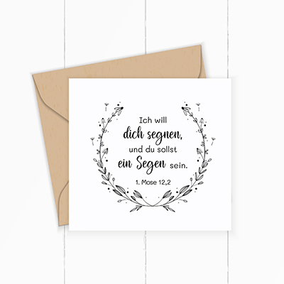 Bibelvers STEMPEL Pusteblume "1.Mose 12, 2 - Ich will dich segnen"