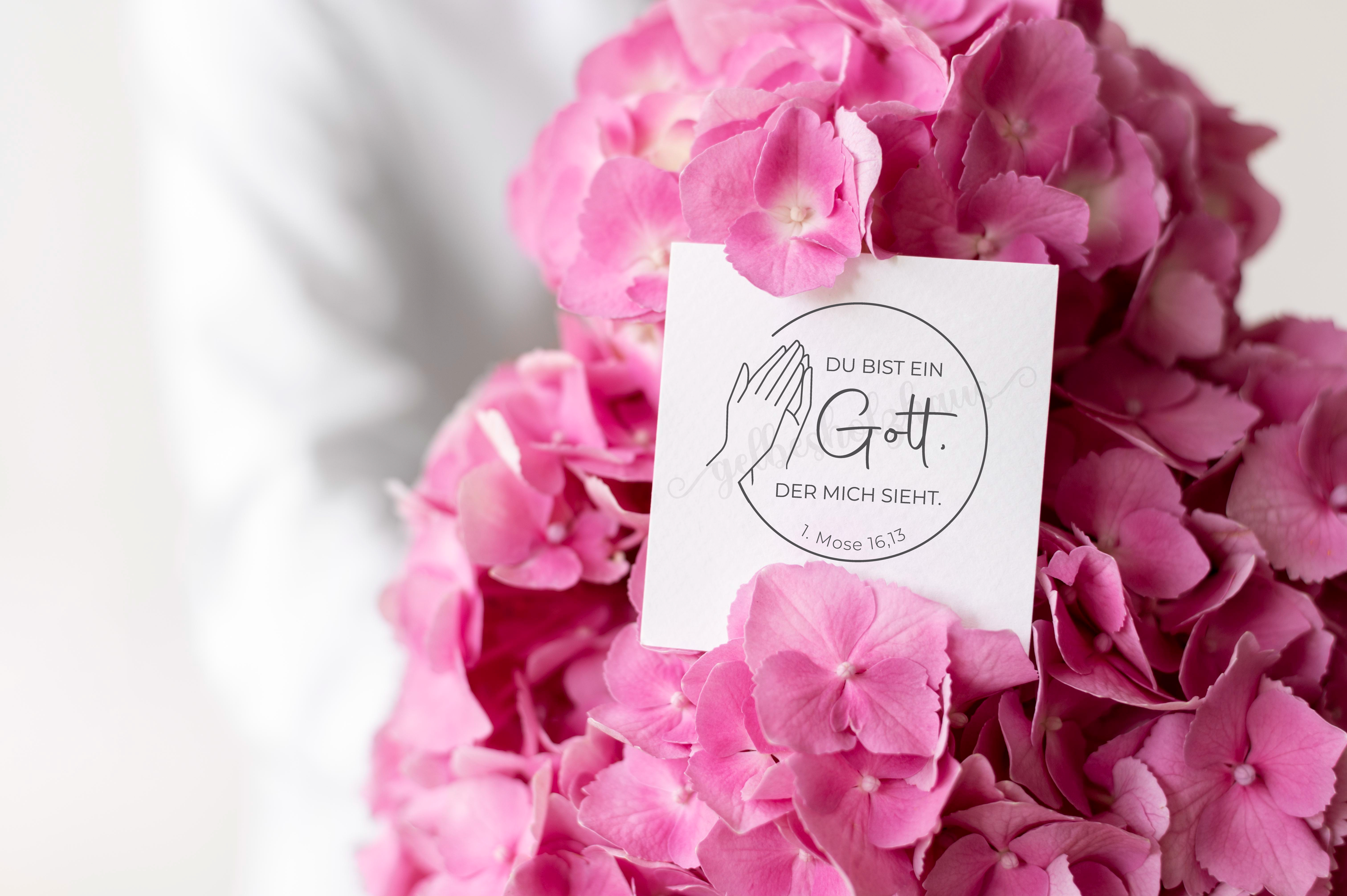 Jahreslosung 2023 STEMPEL - betende Hände "1.Mose16,13 - Du bist ein Gott, der mich sieht"