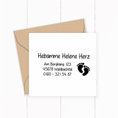 STEMPEL für Hebammen und Geburtshelfer "Füße" paßt perfekt ins Mutterpass-Feld