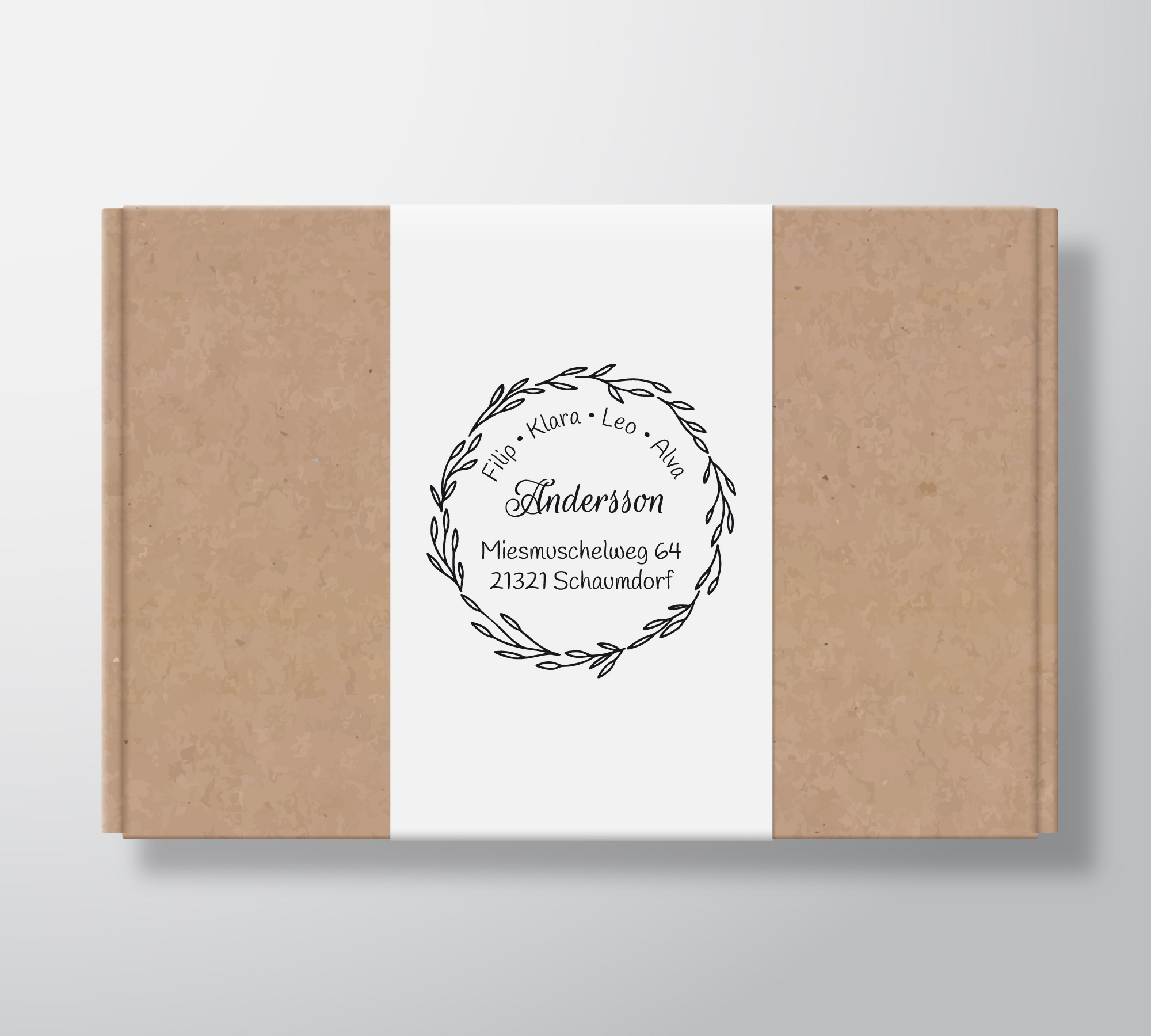 Personalisierter Adresstempel "Eukalyptus" | 4–10 cm 