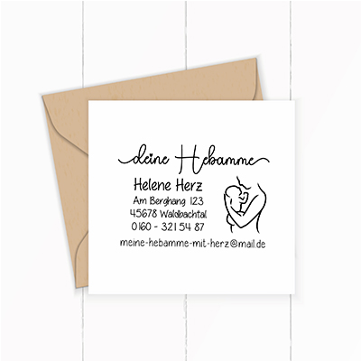 STEMPEL für Hebammen und Geburtshelfer "Babyglück" paßt perfekt ins Mutterpass-Feld