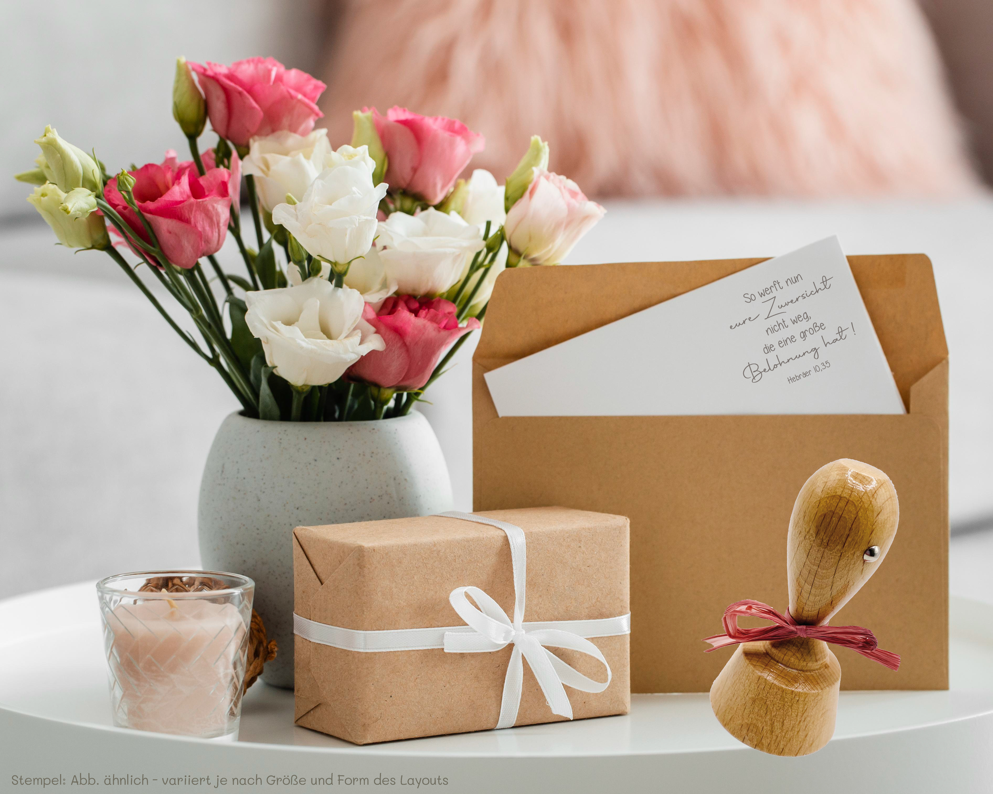 Bibelvers STEMPEL "Hebräer 10, 35 - So werft nun eure Zuversicht nicht weg"