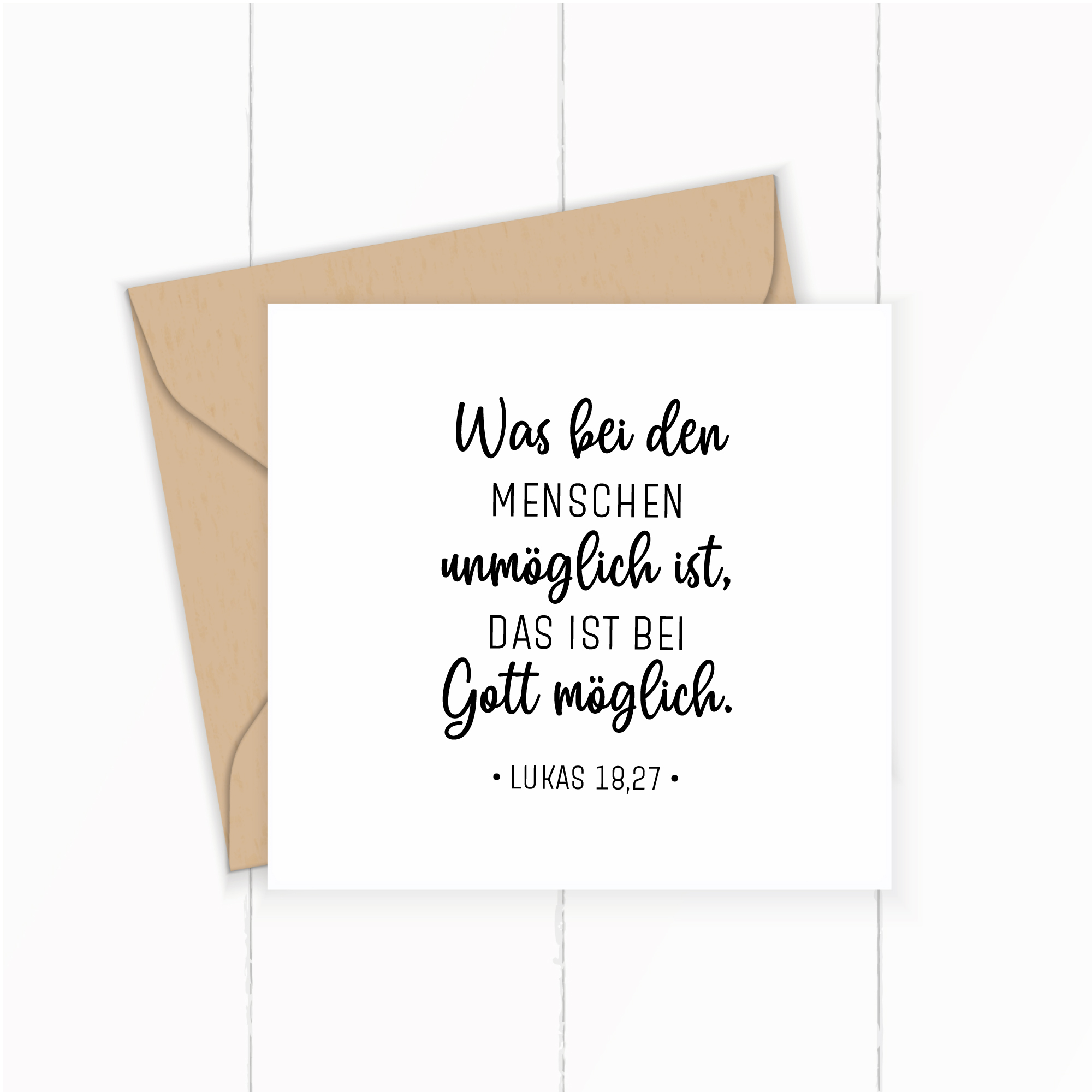 Bibelvers STEMPEL "Lukas 18, 27 - Was bei den Menschen unmöglich ist..."
