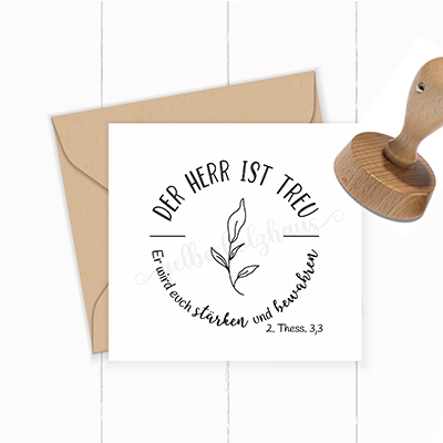 Floraler Bibelvers-STEMPEL "2. Thessalonicher 3,3 - Der Herr ist treu"
