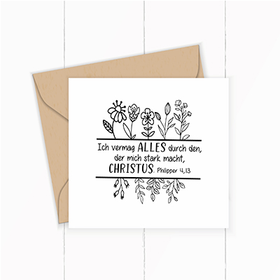 BibelversSTEMPEL "Philipper 4.13- Ich vermag alles durch den der mich stark macht"