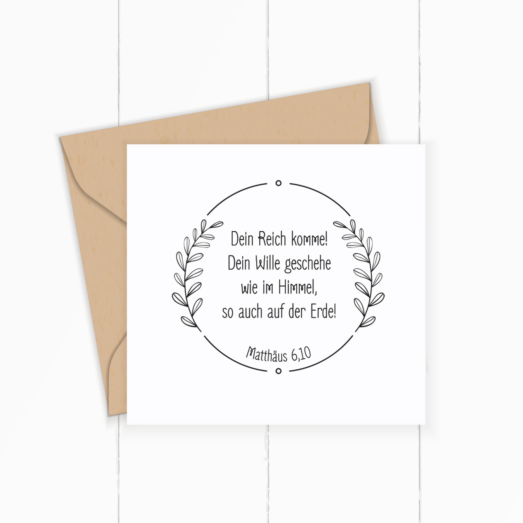 Floraler Bibelvers STEMPEL "Matthäus 6, 10 Dein Reich komme!"