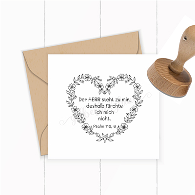 Bibelvers STEMPEL "Psalm 118, 6 - Der HERR steht zu mir"