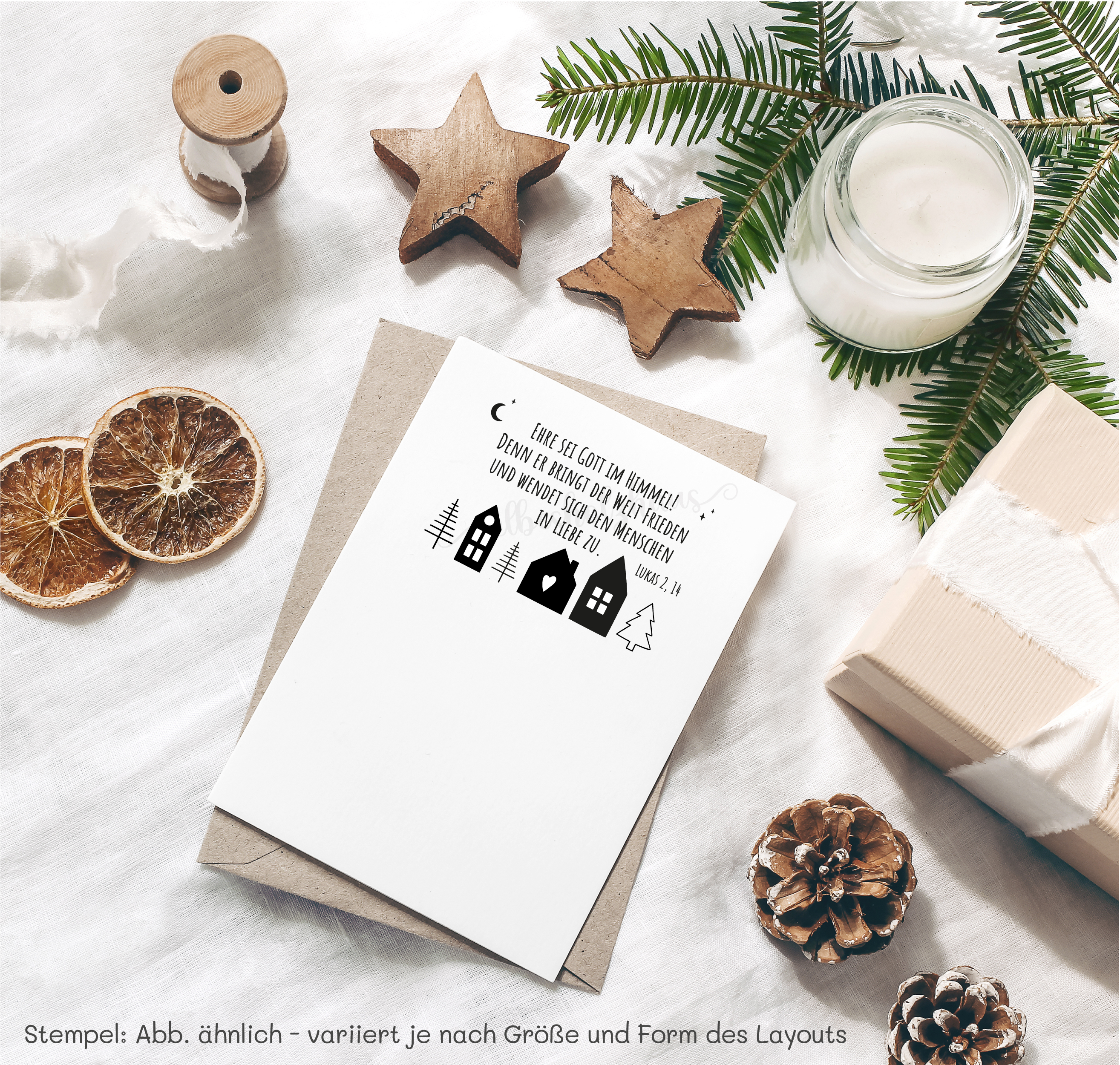 Weihnachts STEMPEL "Ehre sei Gott im Himmel! Lukas 2, 14"