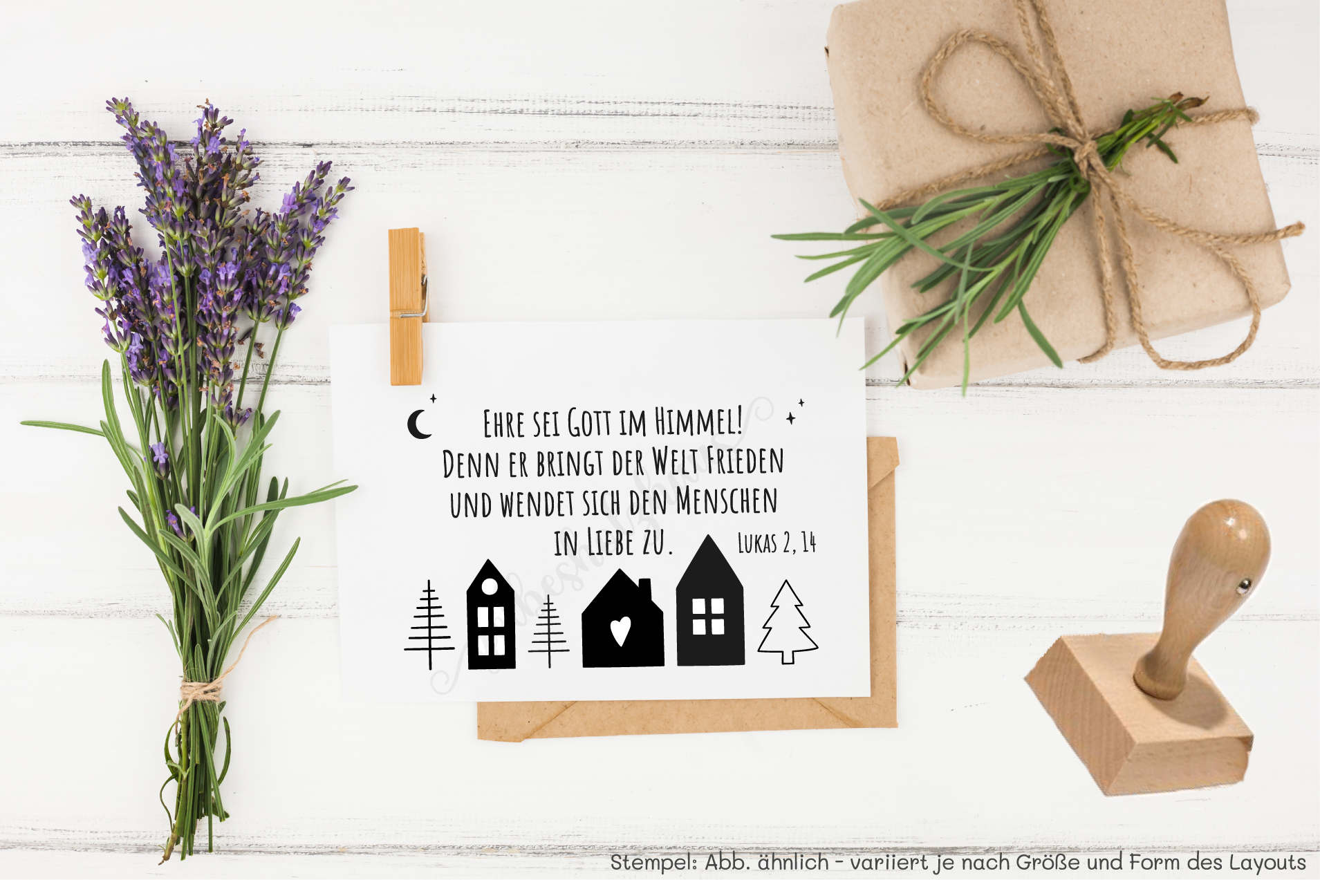 Weihnachts STEMPEL "Ehre sei Gott im Himmel! Lukas 2, 14"