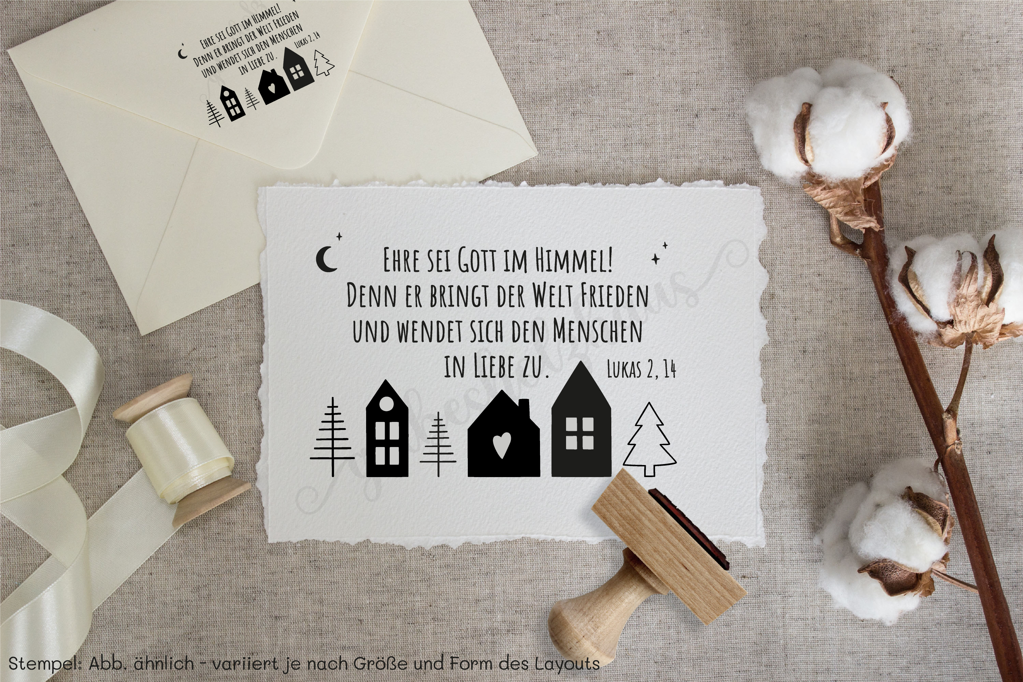 Weihnachts STEMPEL "Ehre sei Gott im Himmel! Lukas 2, 14"