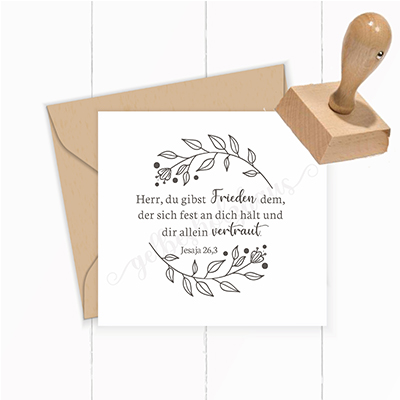 Floraler Bibelvers STEMPEL "Jesaja 26.3 - Herr, du gibst Frieden"