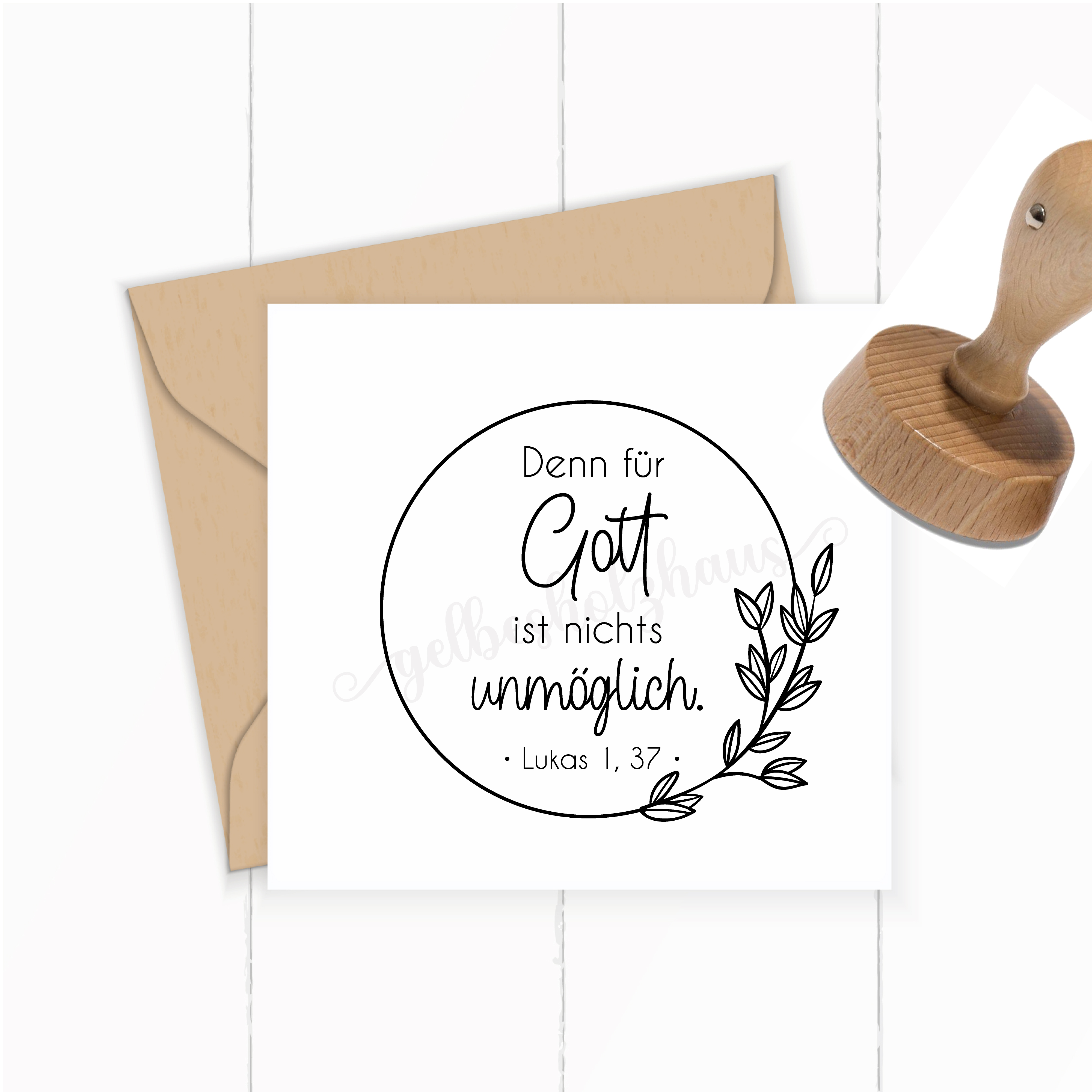 Bibelvers STEMPEL "Lukas 1,37 - Denn für Gott ist nichts unmöglich"