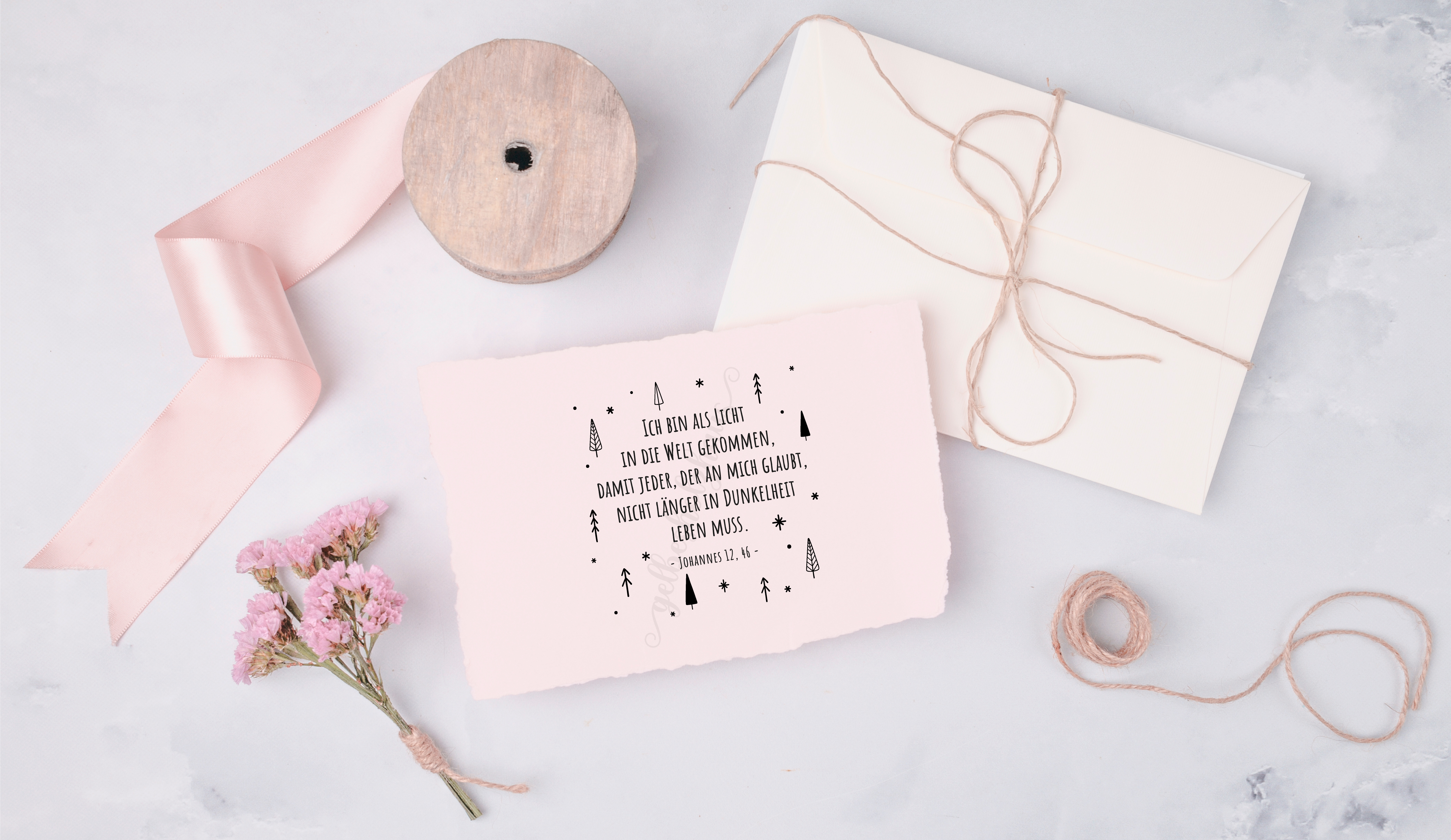 Weihnachts STEMPEL "Ich bin als Licht in die Welt gekommen - Johannes 12,46"