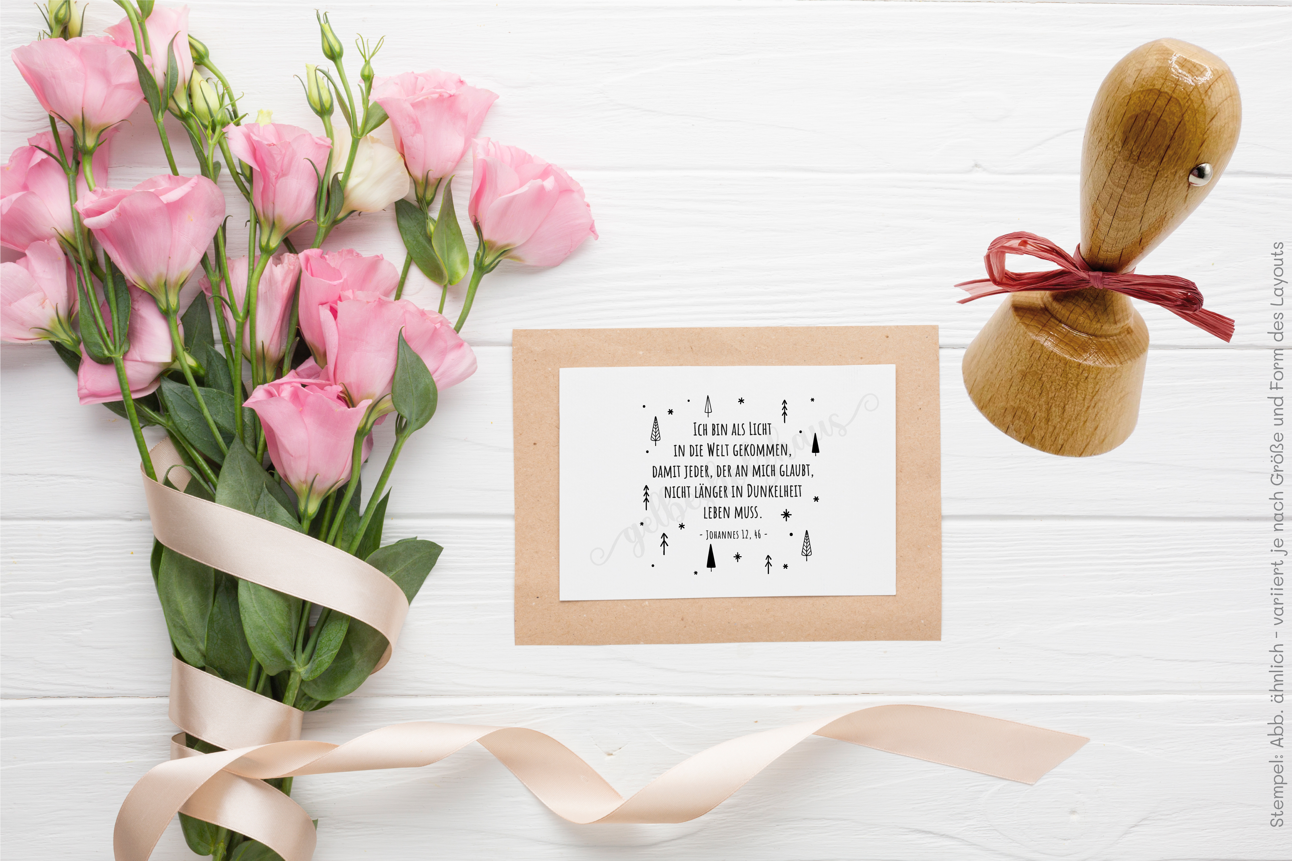 Weihnachts STEMPEL "Ich bin als Licht in die Welt gekommen - Johannes 12,46"