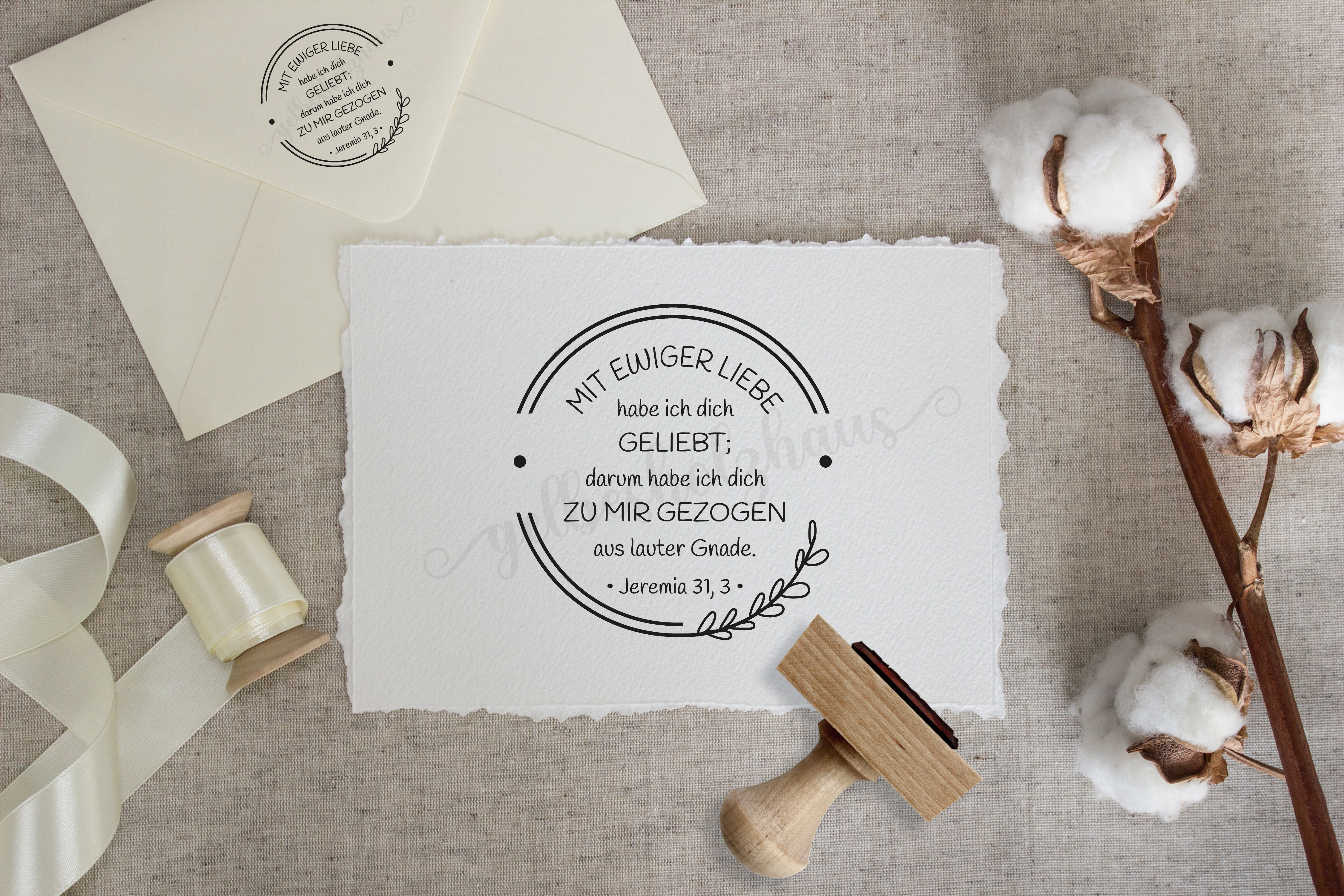 Bibelvers STEMPEL "Jeremia 31, 3 - Geliebt!"
