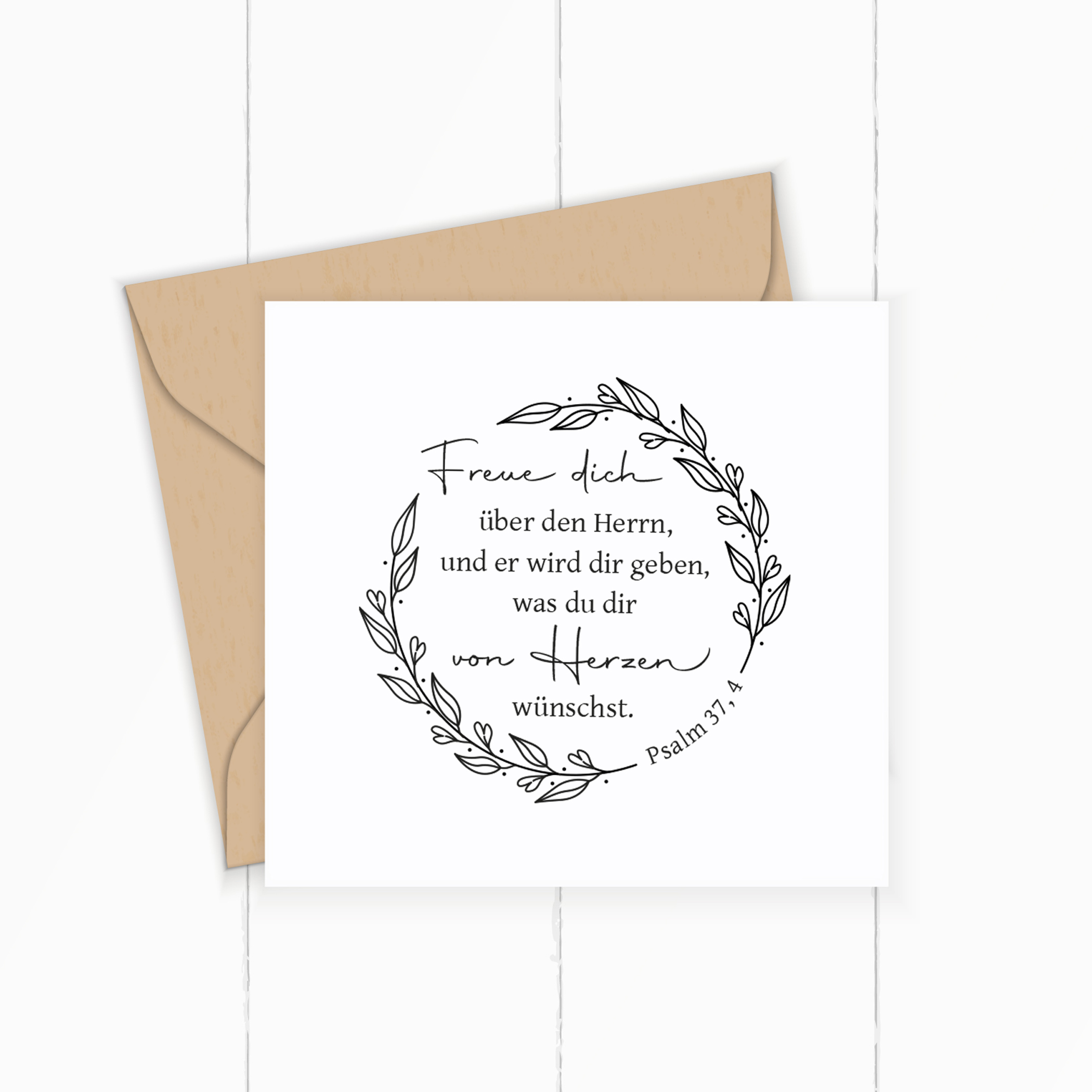 Floraler Bibelvers STEMPEL "Psalm 37, 4 - Freue dich über den Herrn"