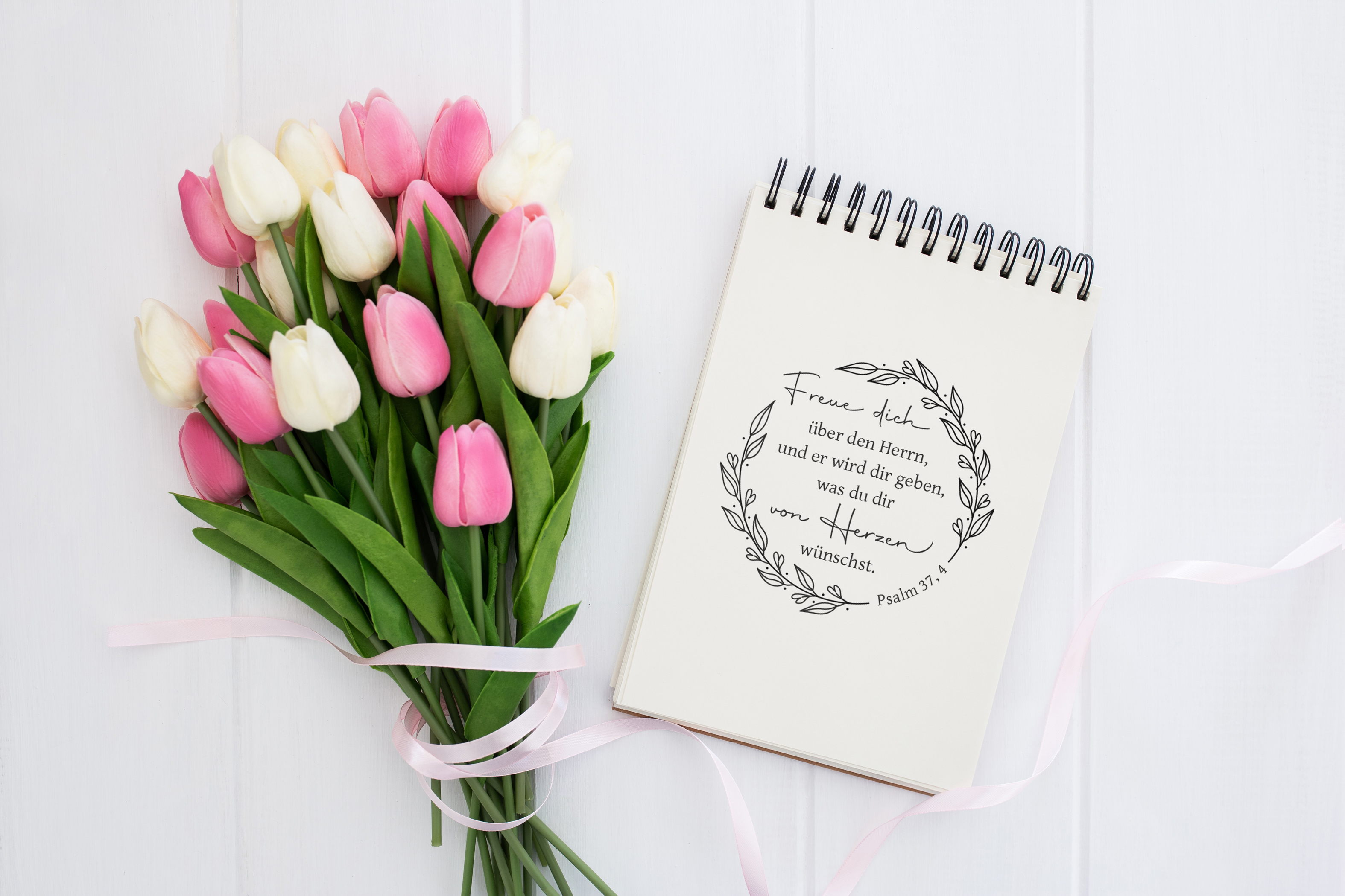 Floraler Bibelvers STEMPEL "Psalm 37, 4 - Freue dich über den Herrn"